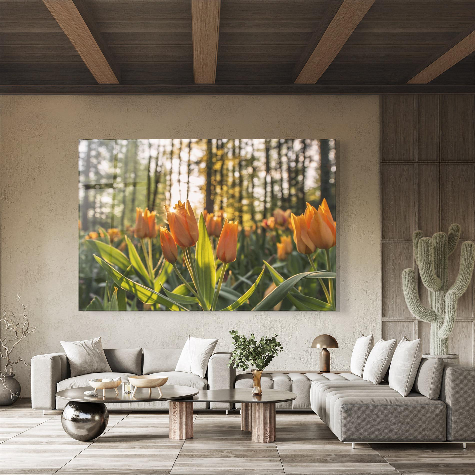 Glasbild Forest Tulips mockup 8