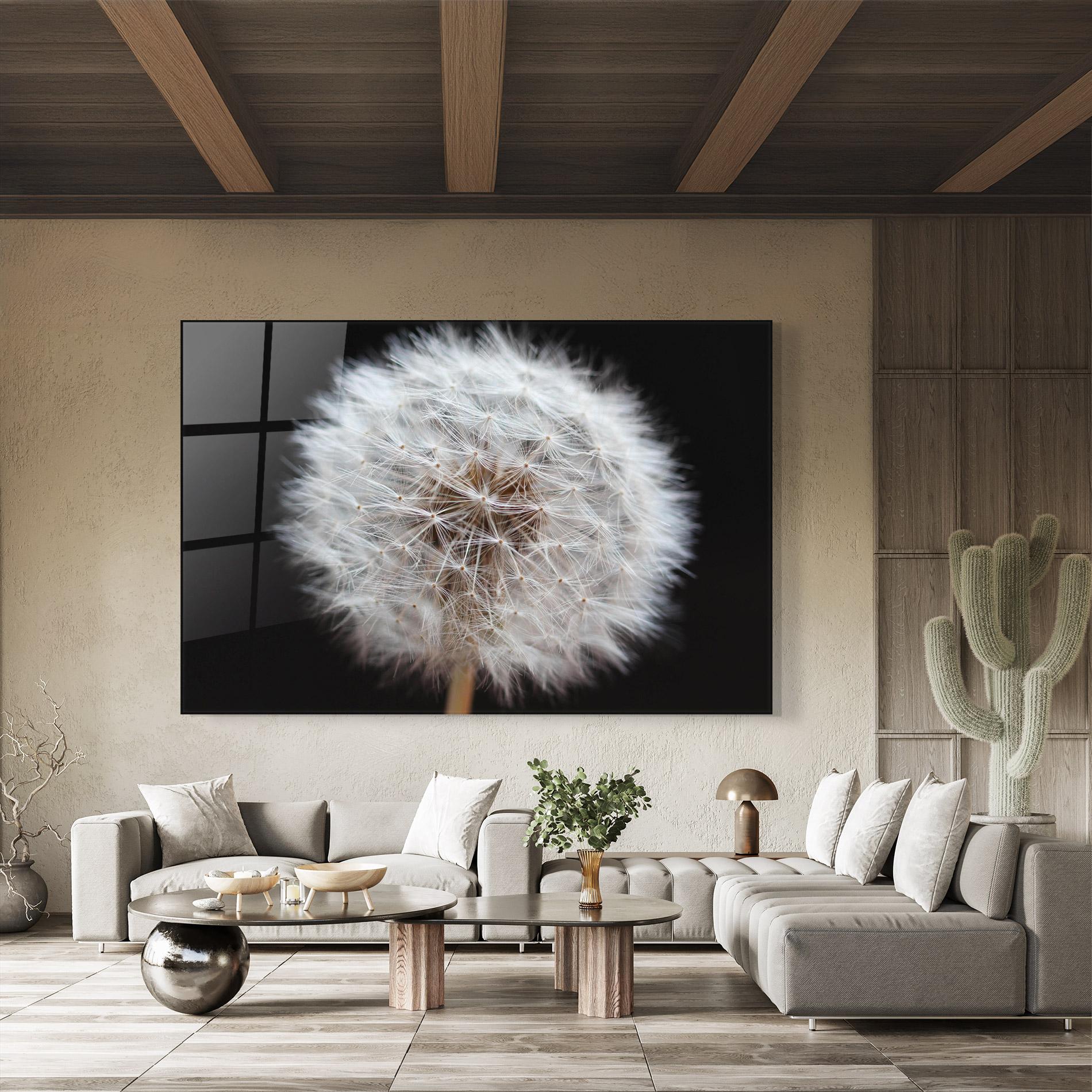 Glasbild Wild Dandelion Closeup mockup 8