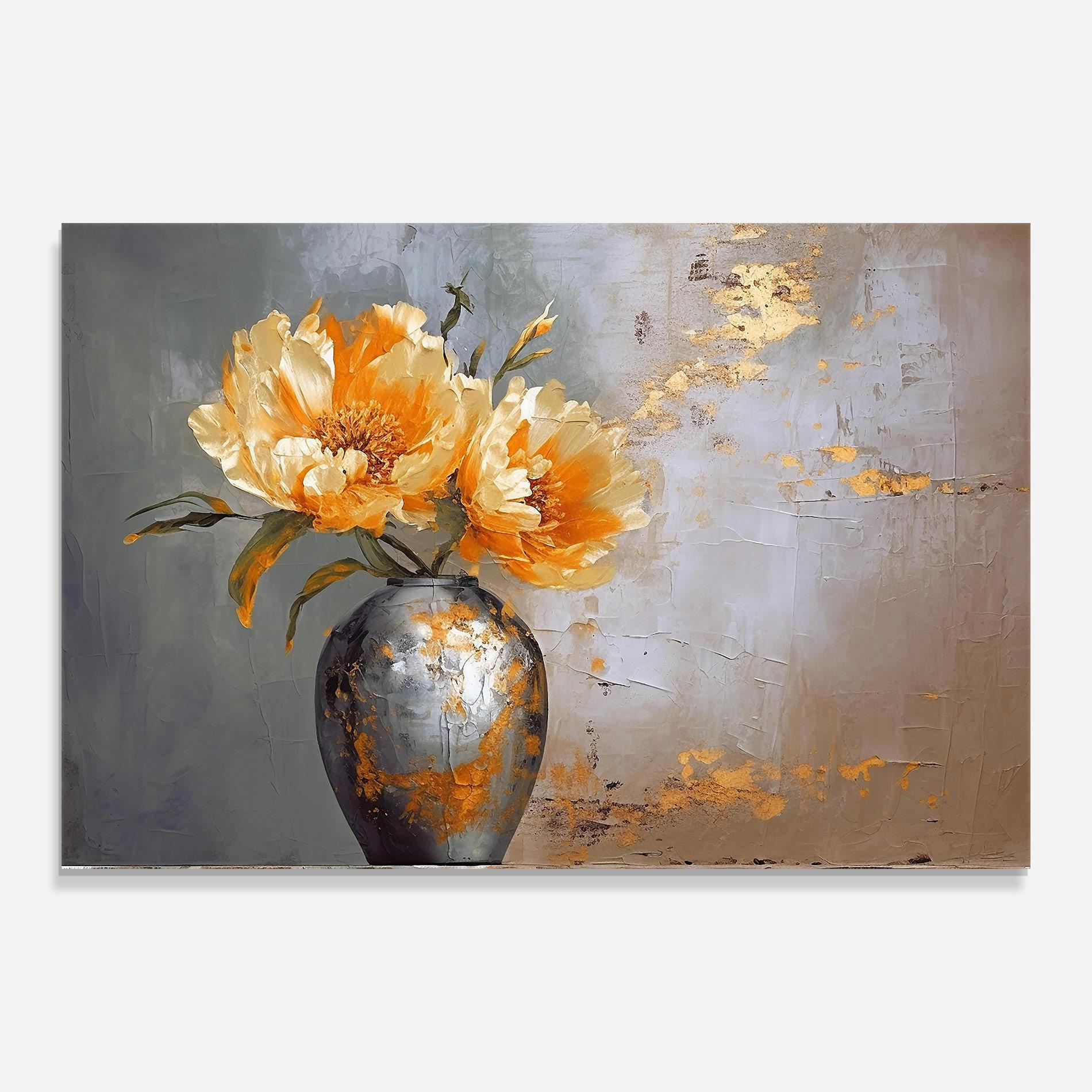 Glasbild Grey Painting Vase mockup 0