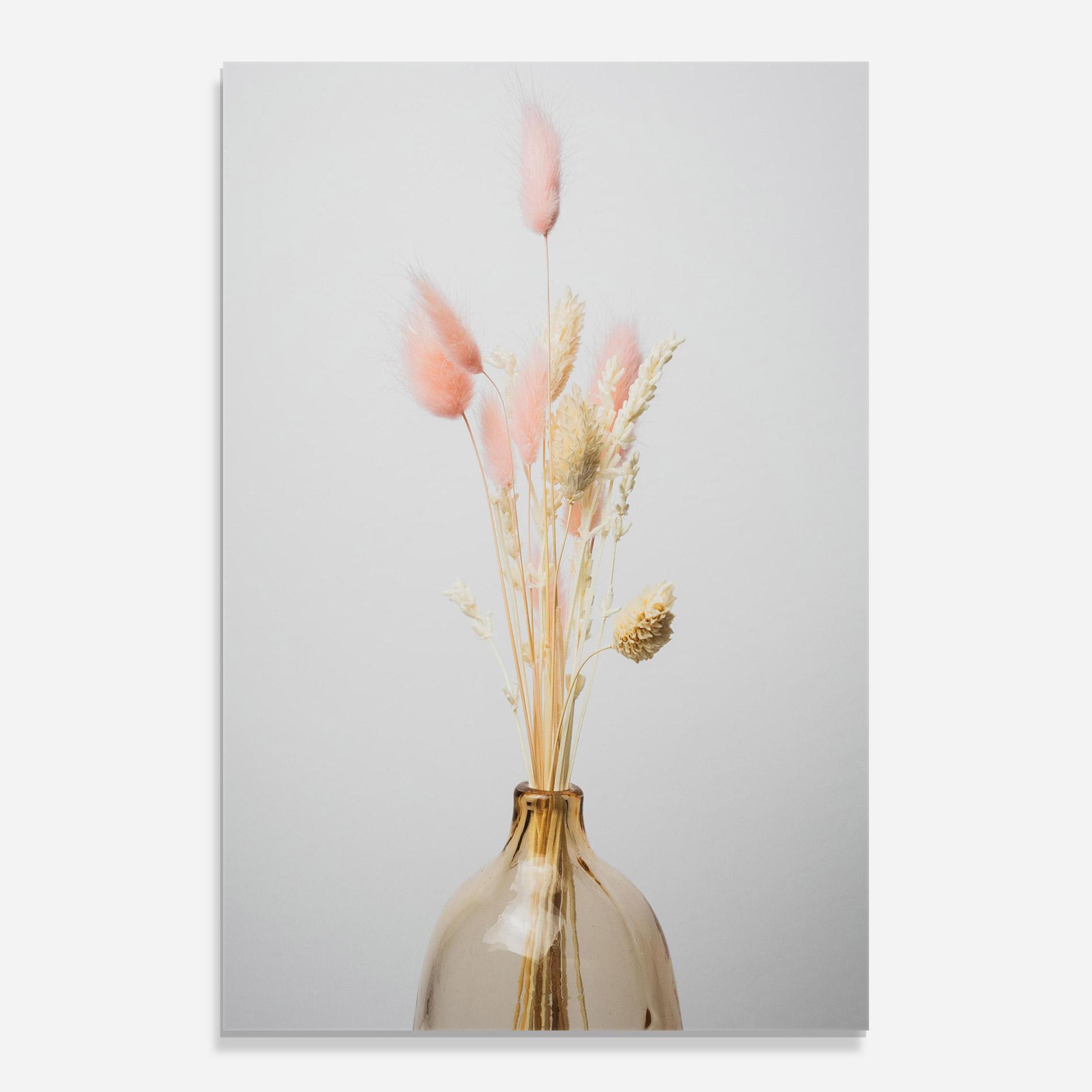 Glasbild Pink Cream Flower Vase mockup 0