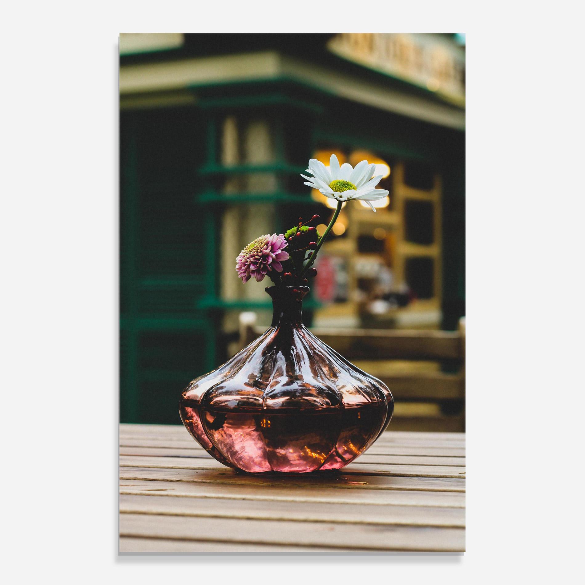 Glasbild Pink Vase Flower mockup 0