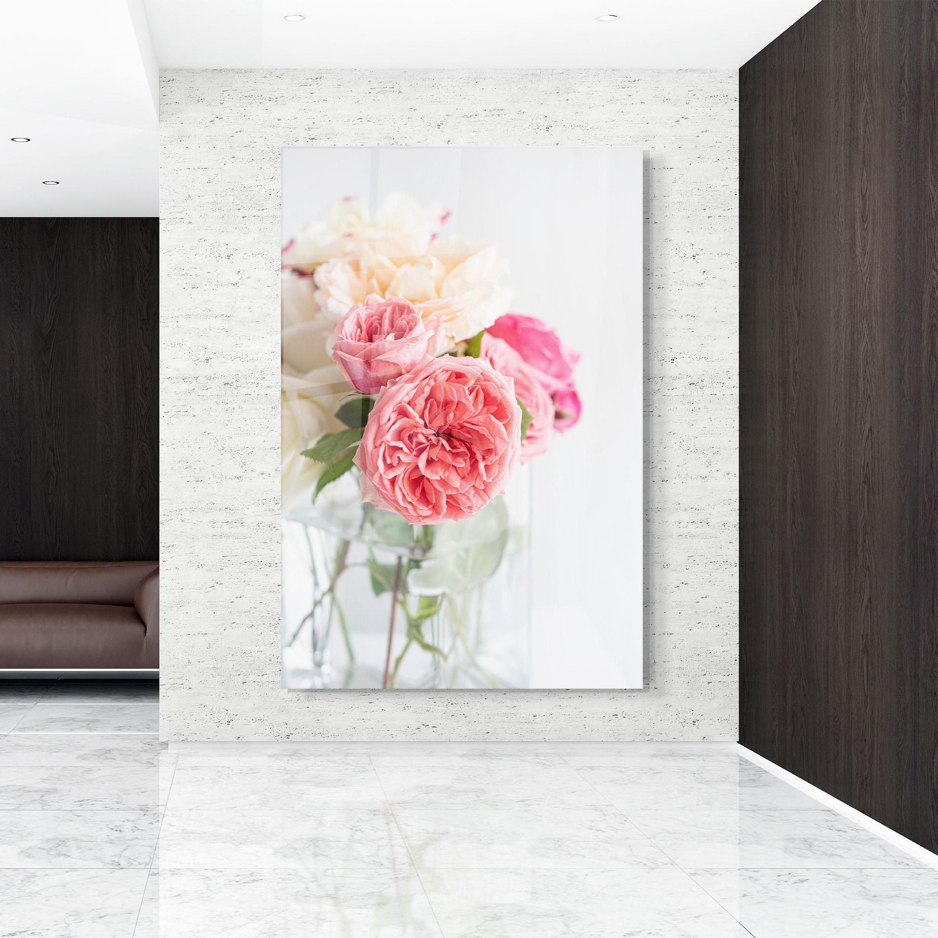 Glasbild Pink Rose Vase mockup 9