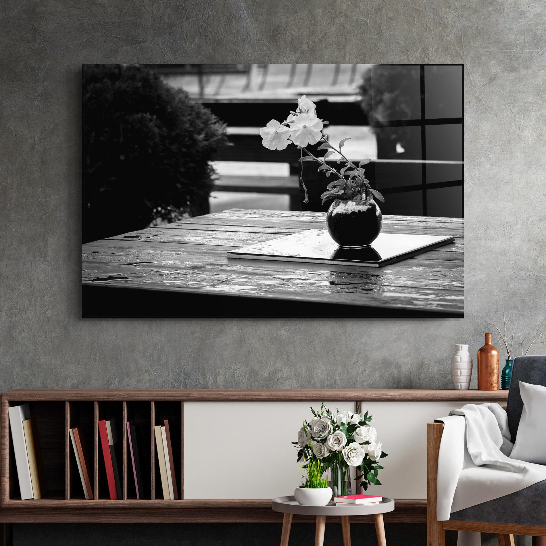 Glasbild Black Vase View mockup 2