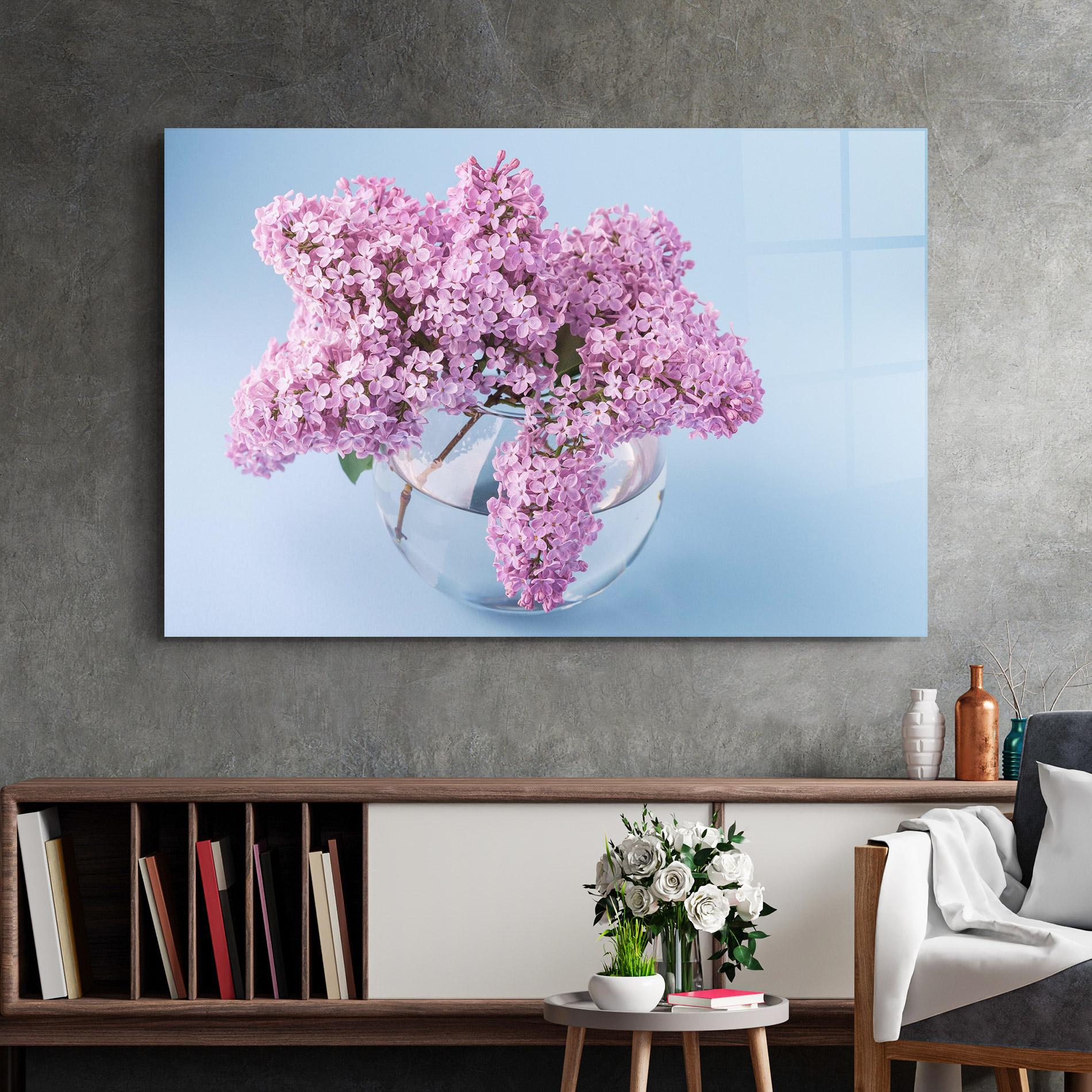 Glasbild Lilac Flower mockup 2