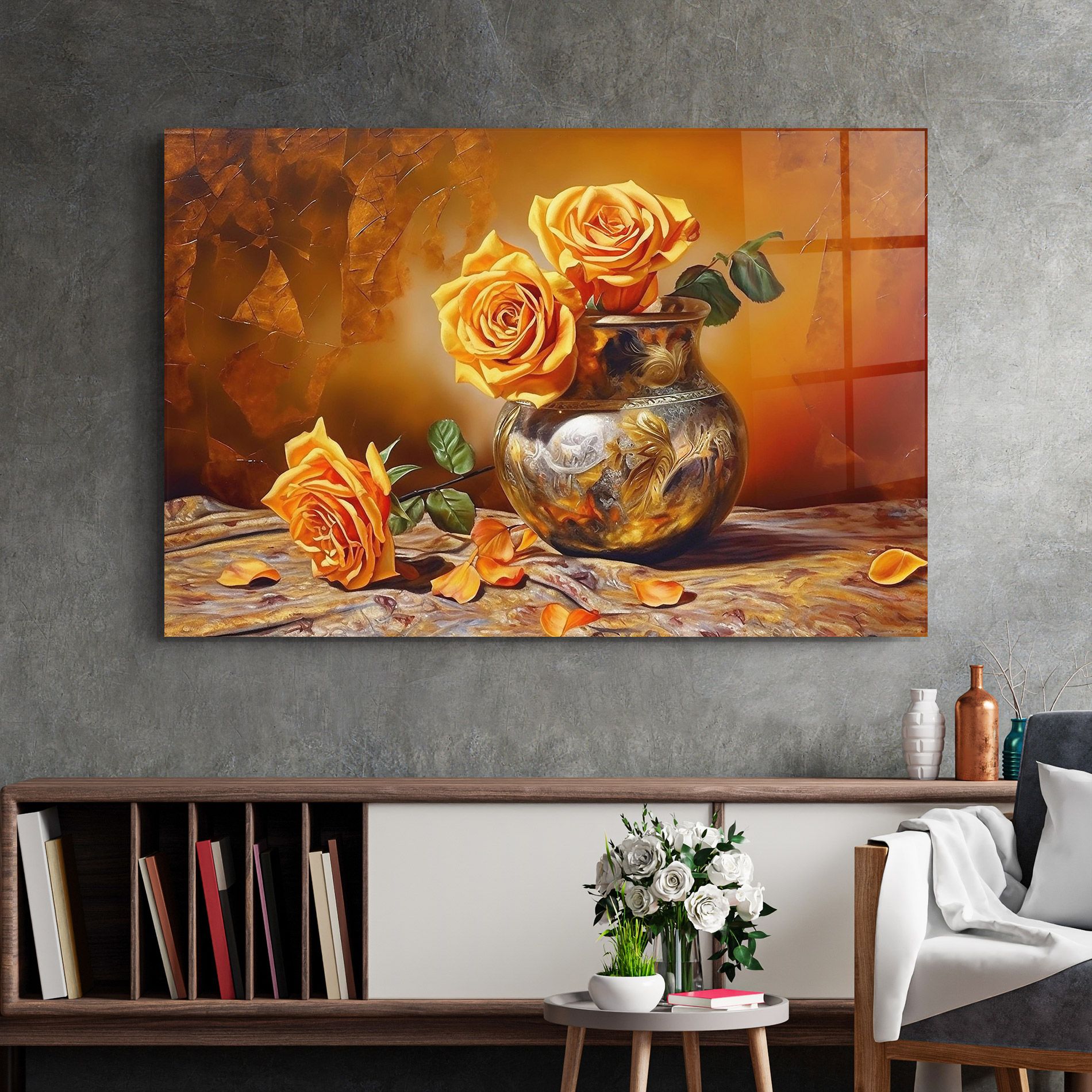 Orange Roses Vase mockup 2
