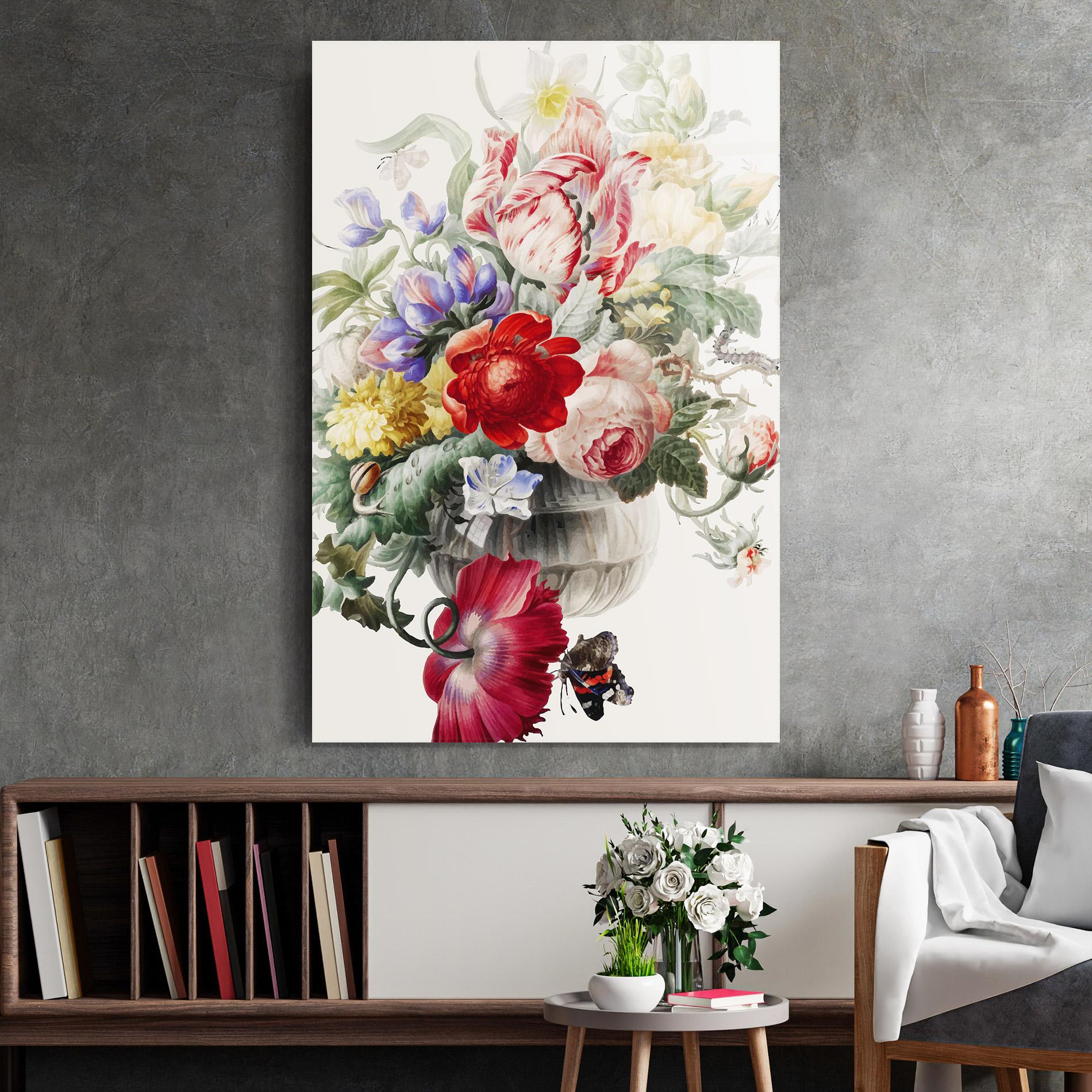 Glasbild Butterfly Vase mockup 2