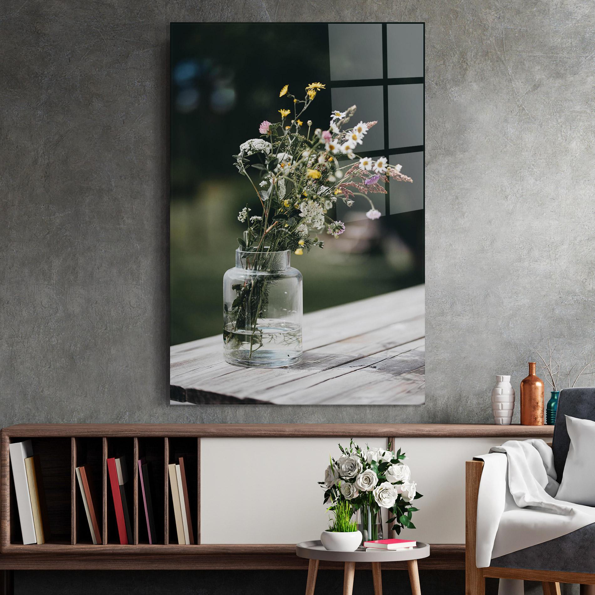 Glasbild Nature Vase Flower mockup 2