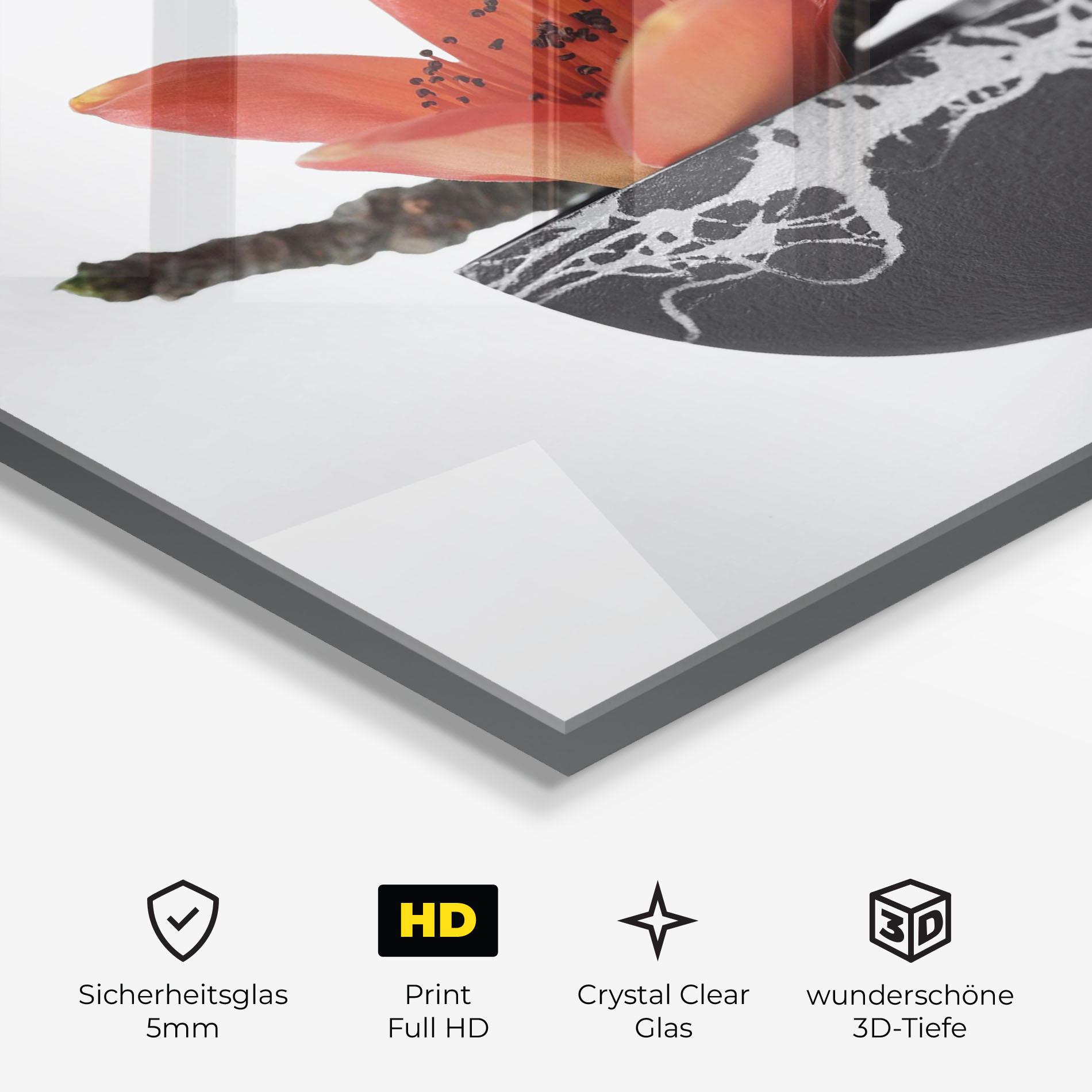 Glasbild Black Marble Vase mockup 3