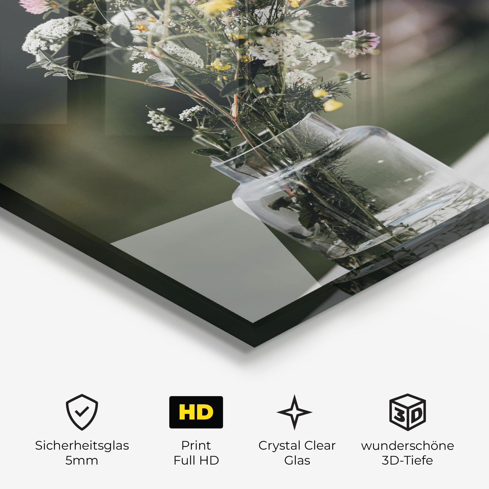 Glasbild Nature Vase Flower mockup 3