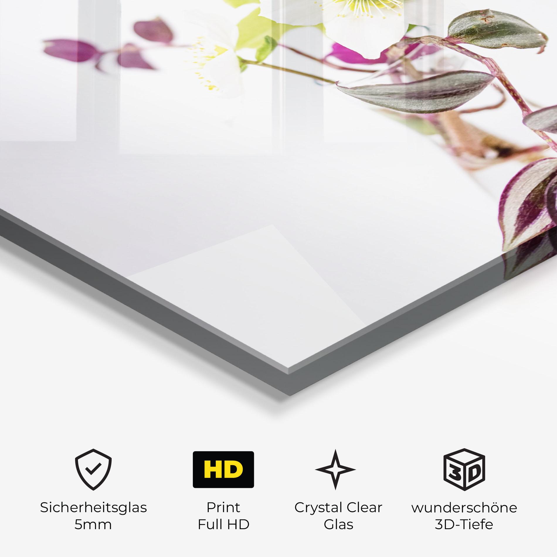 Glasbild Pretty Leaf Vase mockup 3