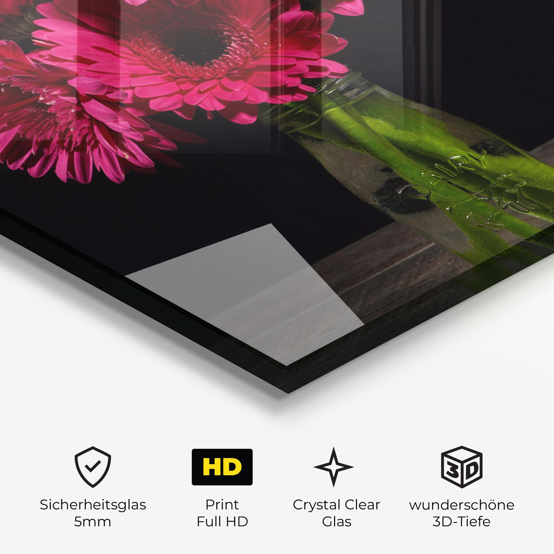 Glasbild Vase Strong Pink mockup 3