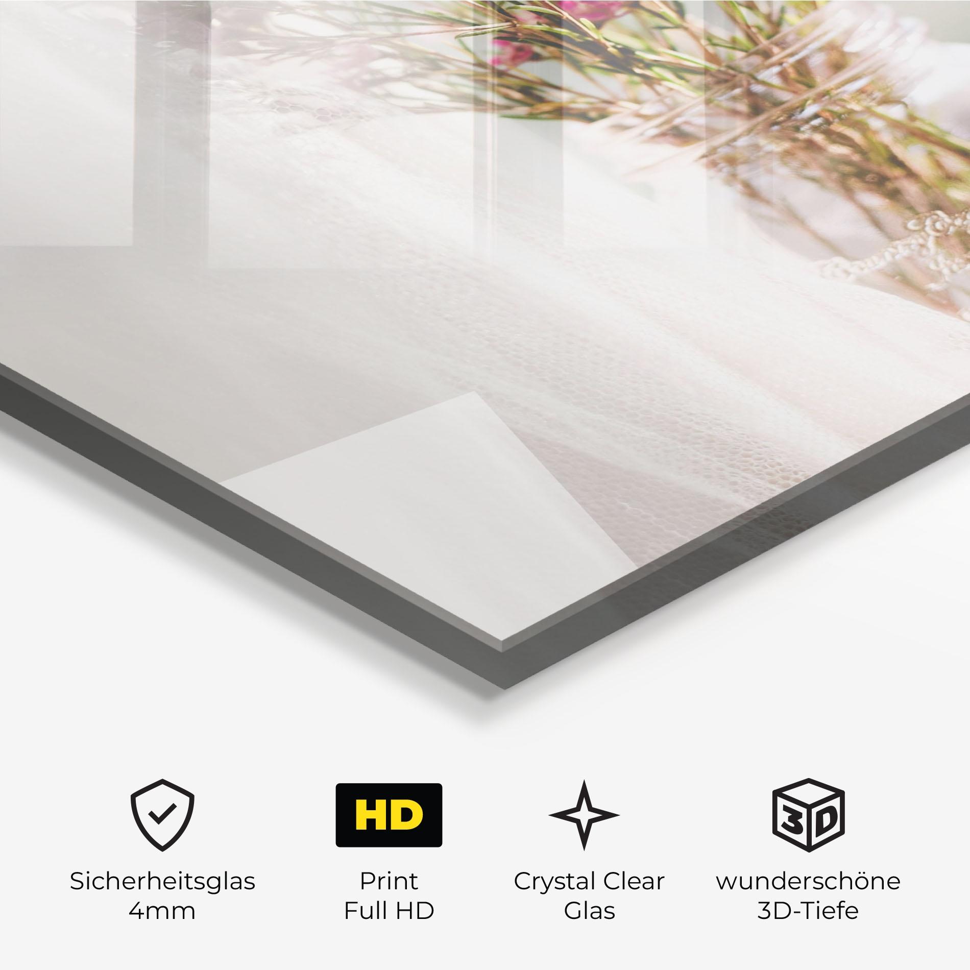 Glasbild Field Flowers Vase mockup 3