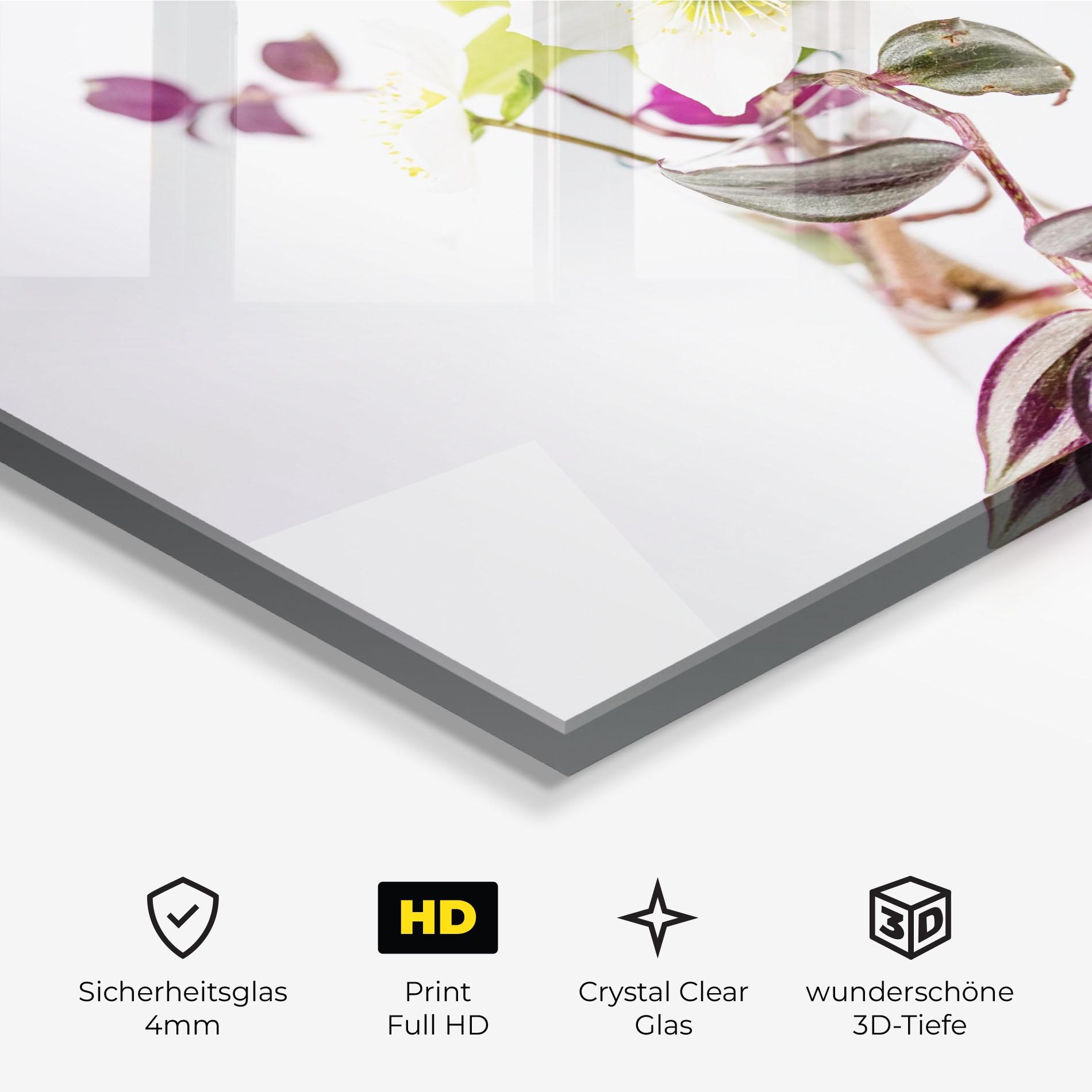 Glasbild Pretty Leaf Vase mockup 3