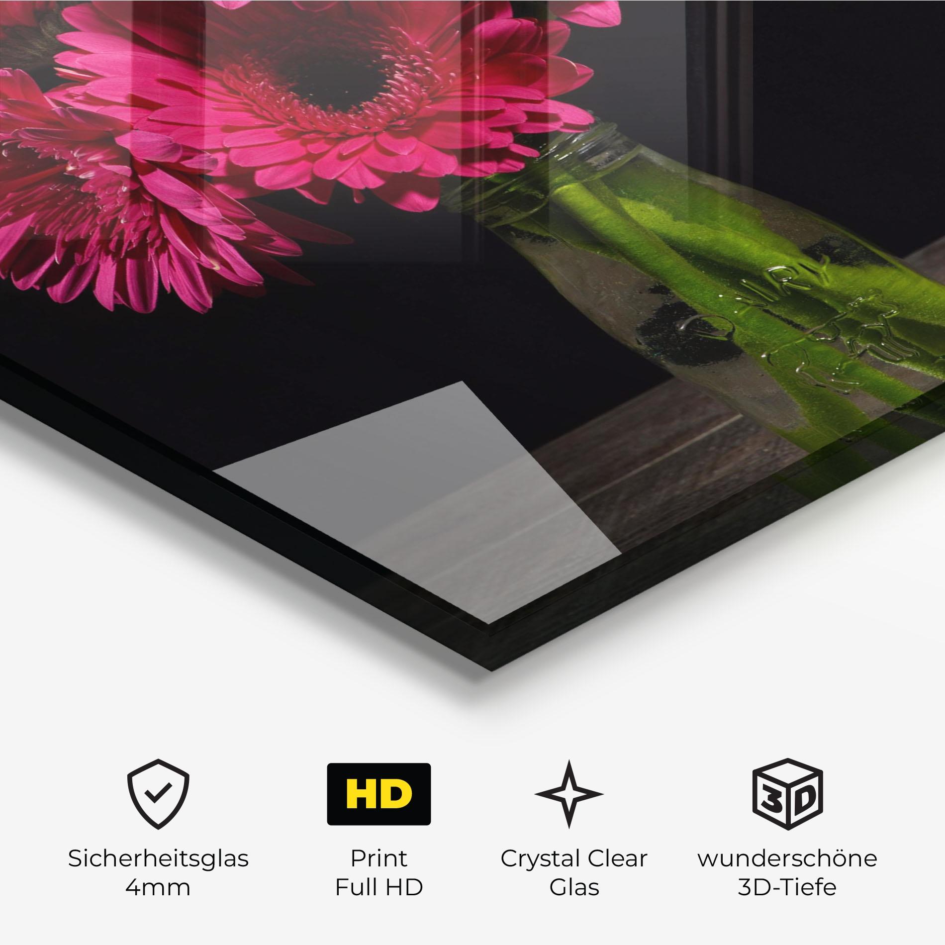 Glasbild Vase Strong Pink mockup 3