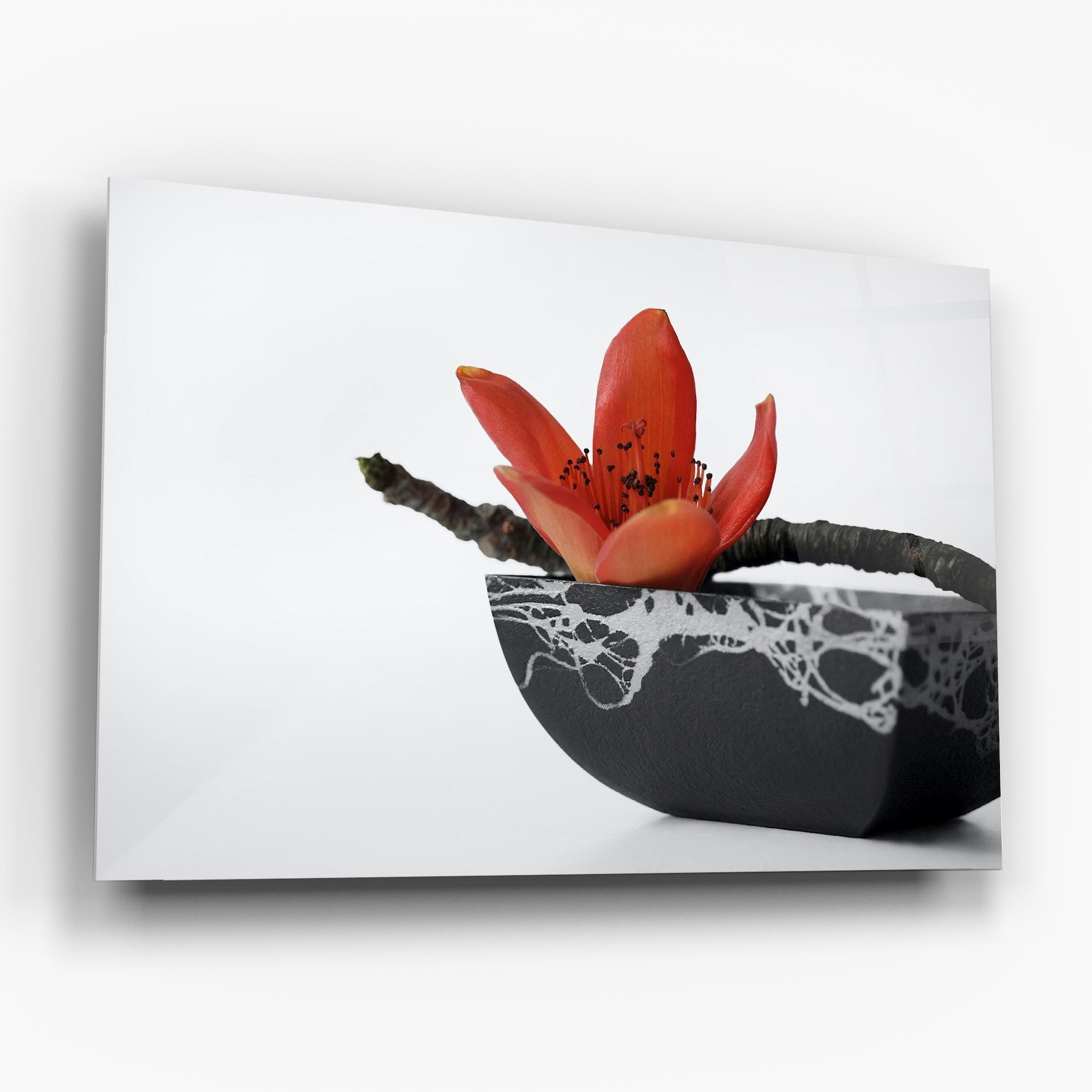 Glasbild Black Marble Vase mockup 6