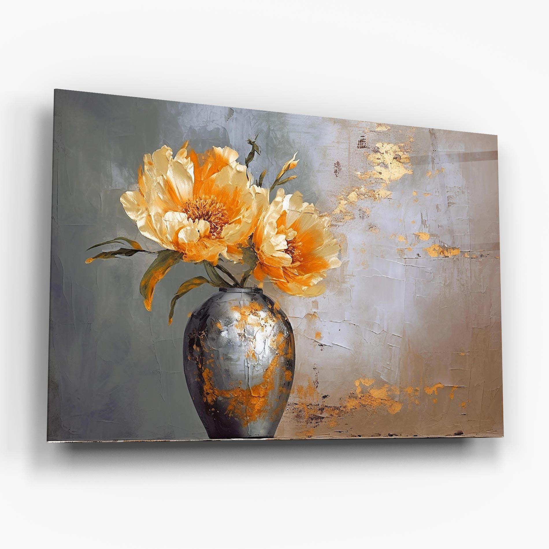 Glasbild Grey Painting Vase mockup 6