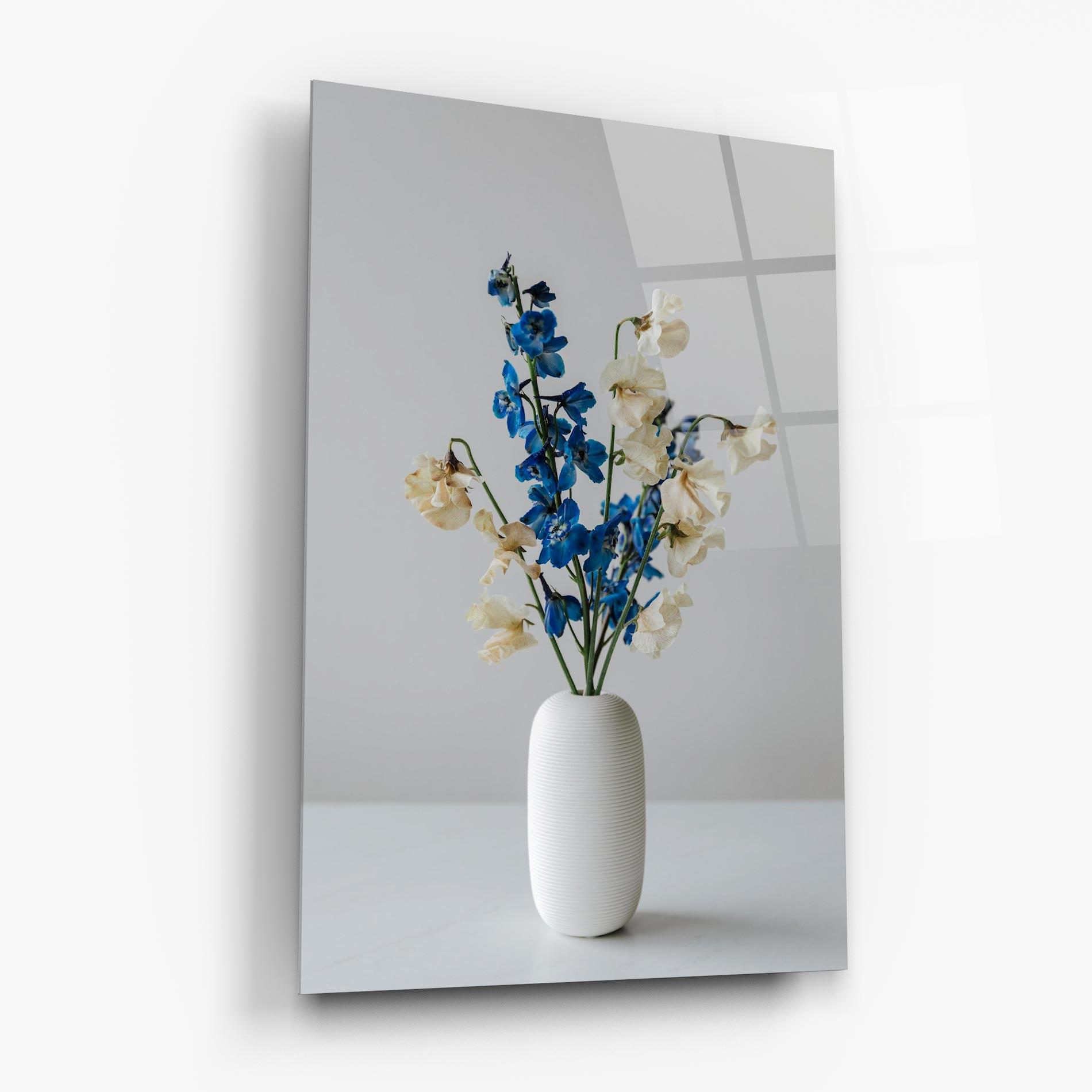 Glasbild Blue White Vase mockup 6