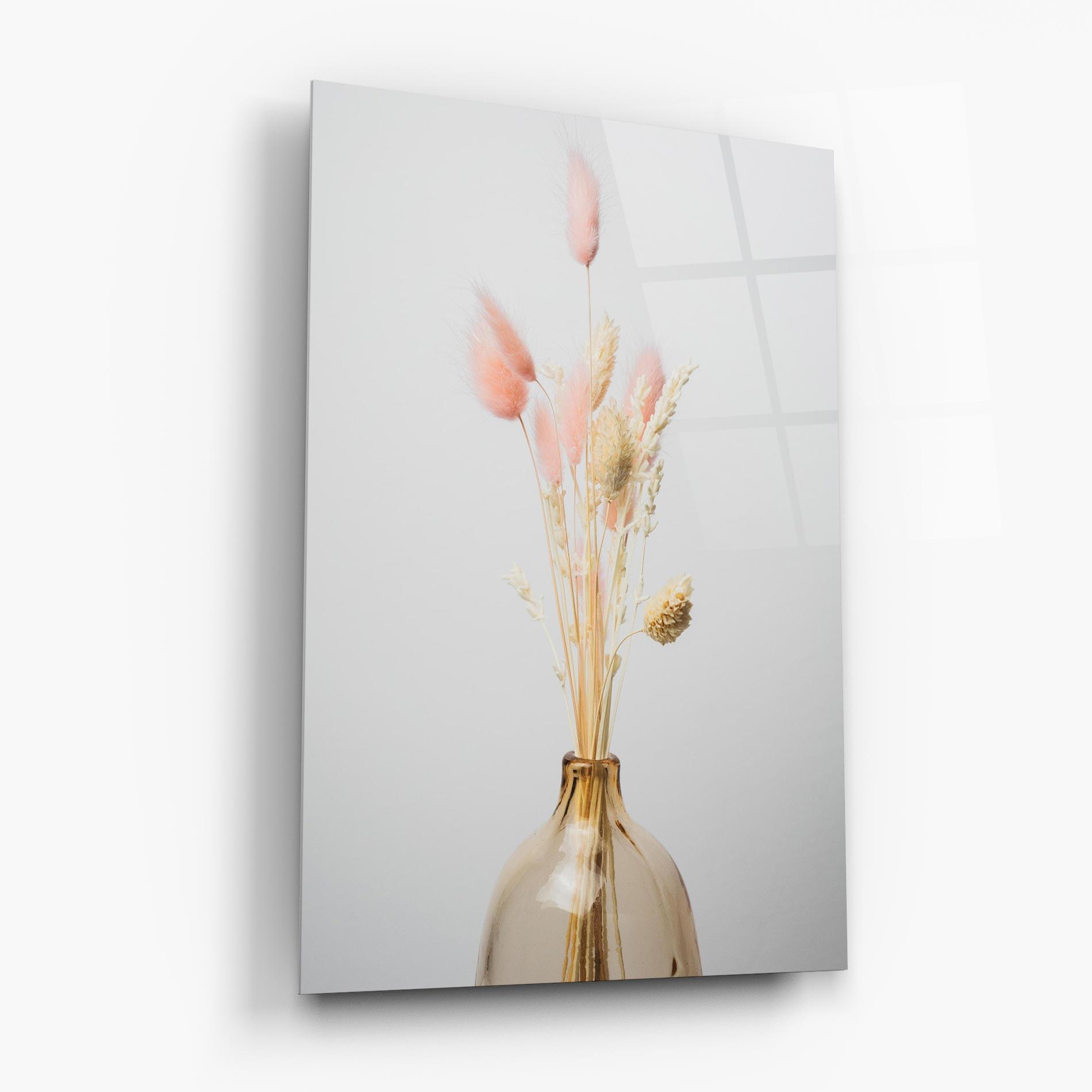 Glasbild Pink Cream Flower Vase mockup 6