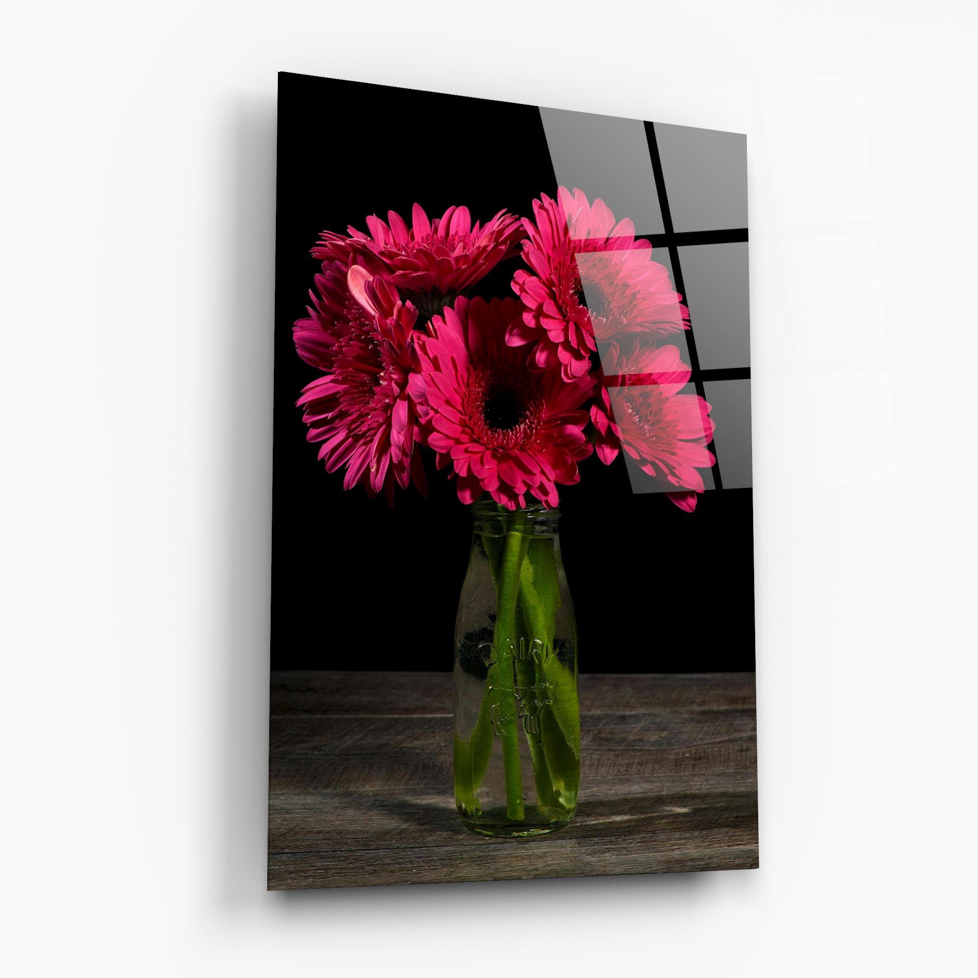 Glasbild Vase Strong Pink mockup 6