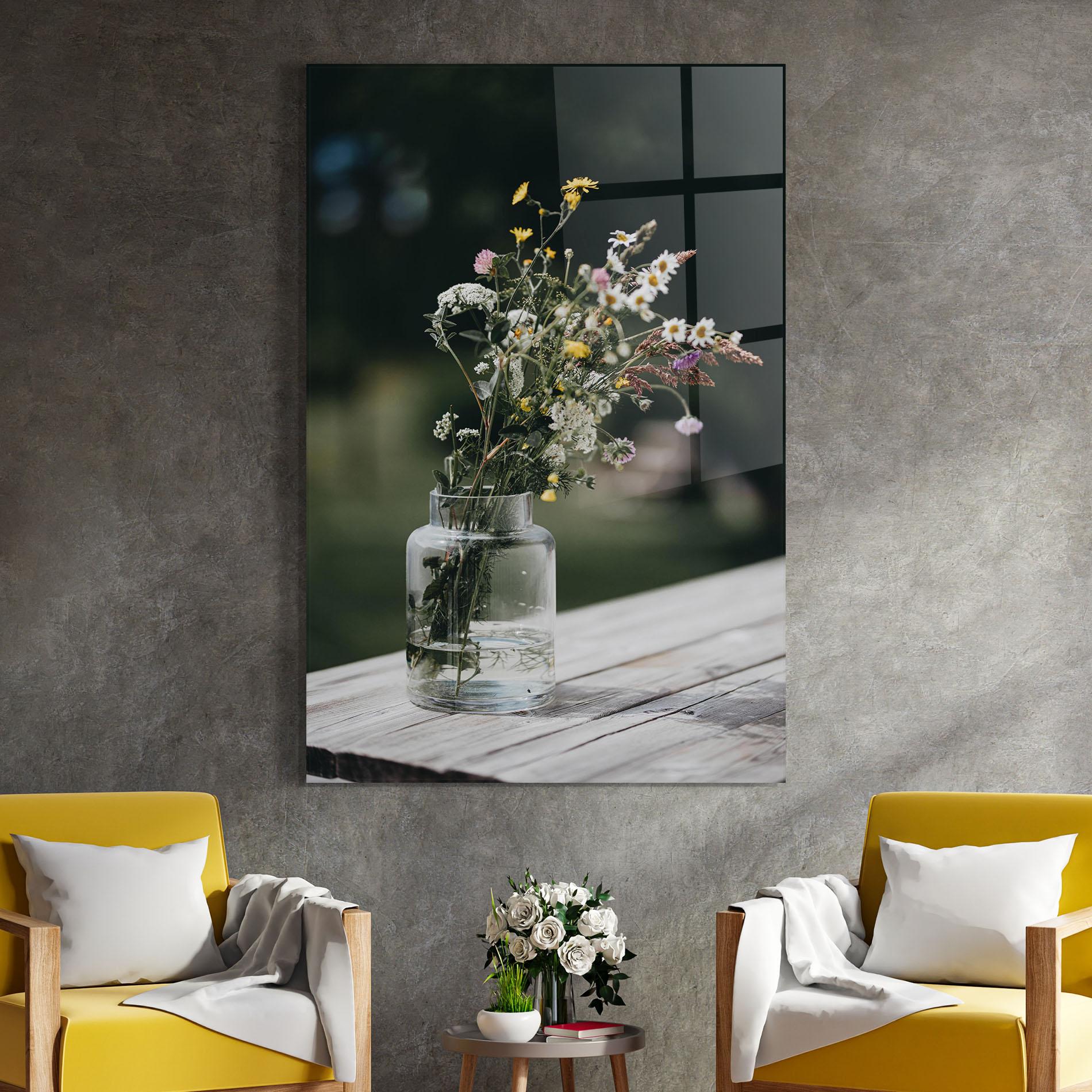 Glasbild Nature Vase Flower mockup 4