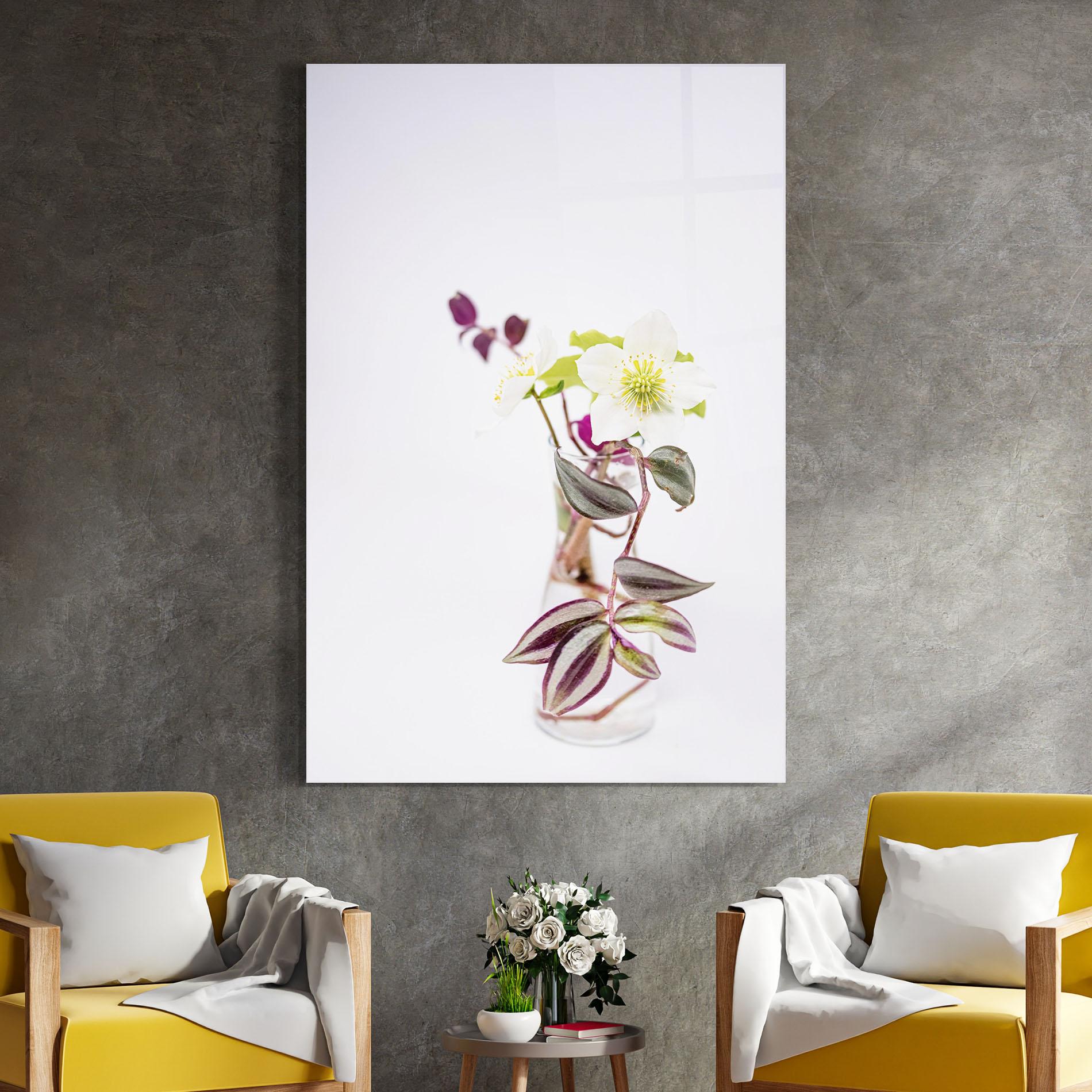 Glasbild Pretty Leaf Vase mockup 4