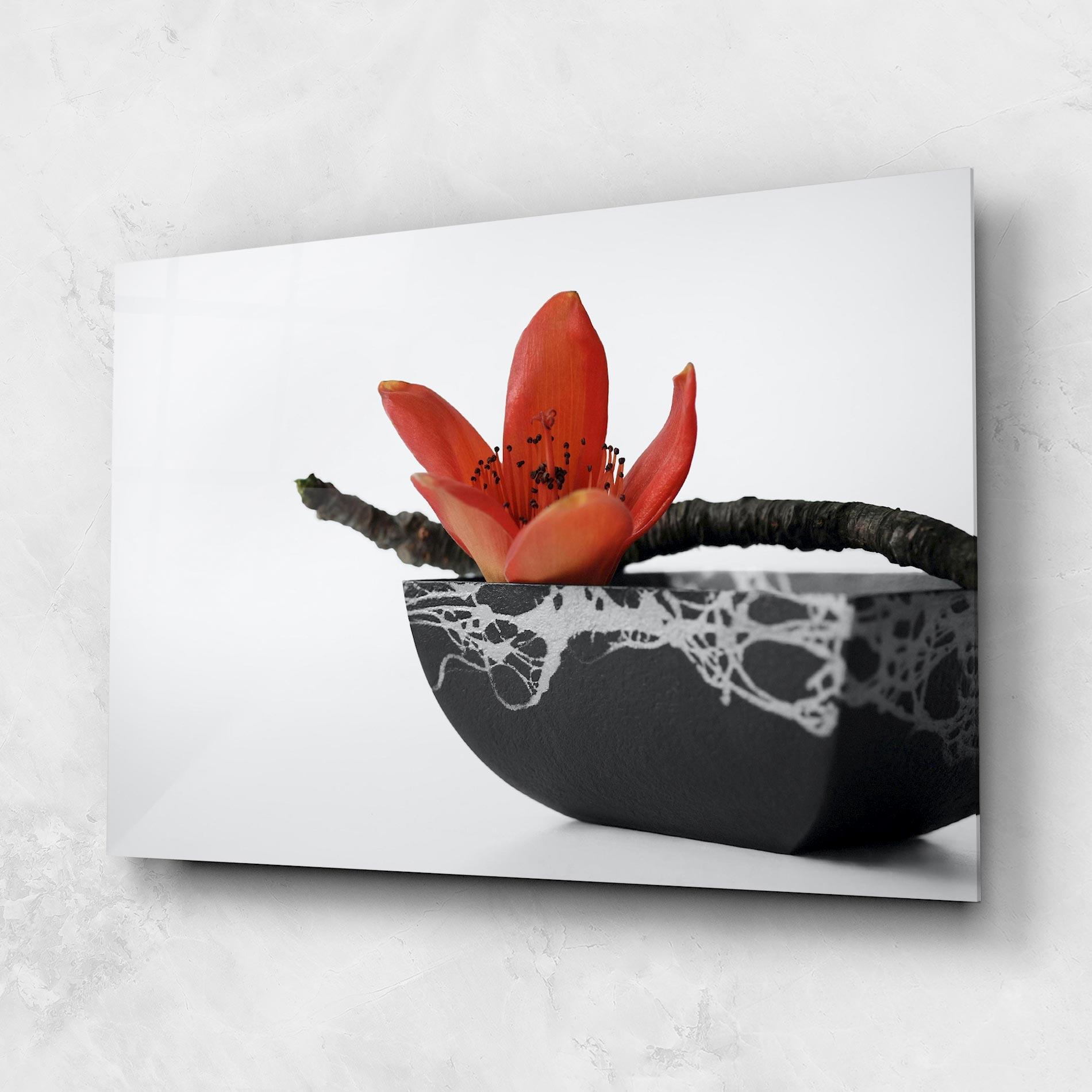 Glasbild Black Marble Vase mockup 1