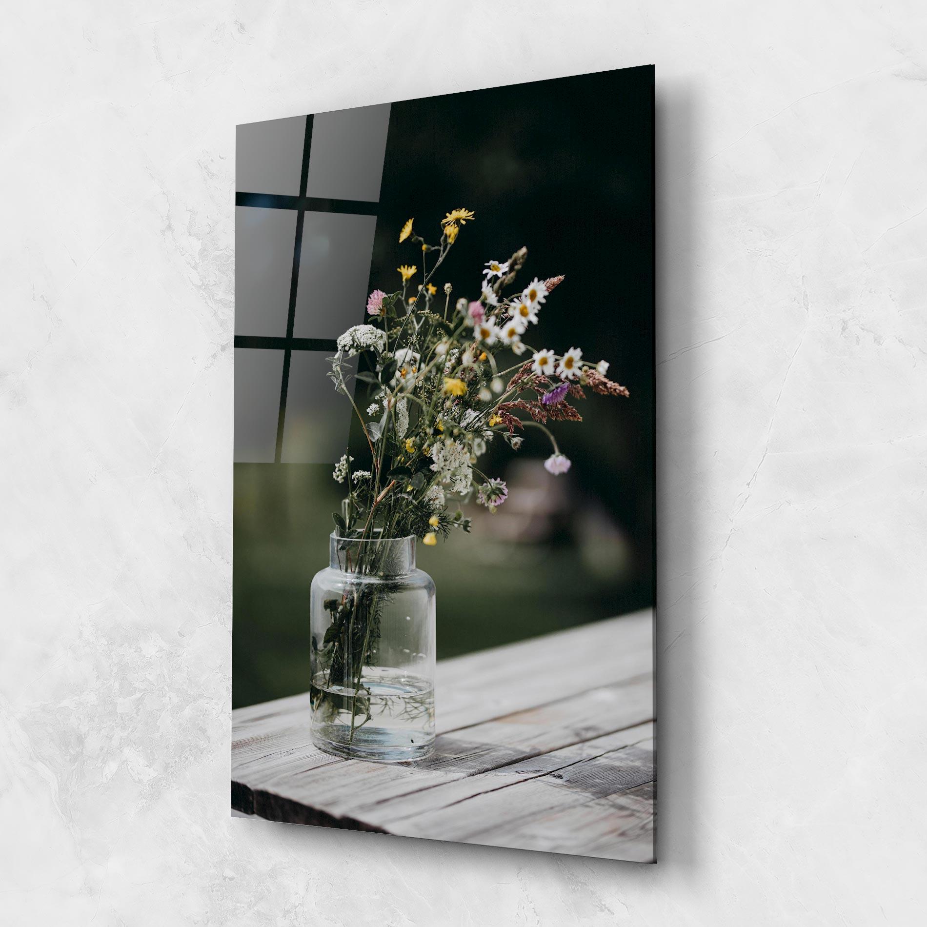 Glasbild Nature Vase Flower mockup 1
