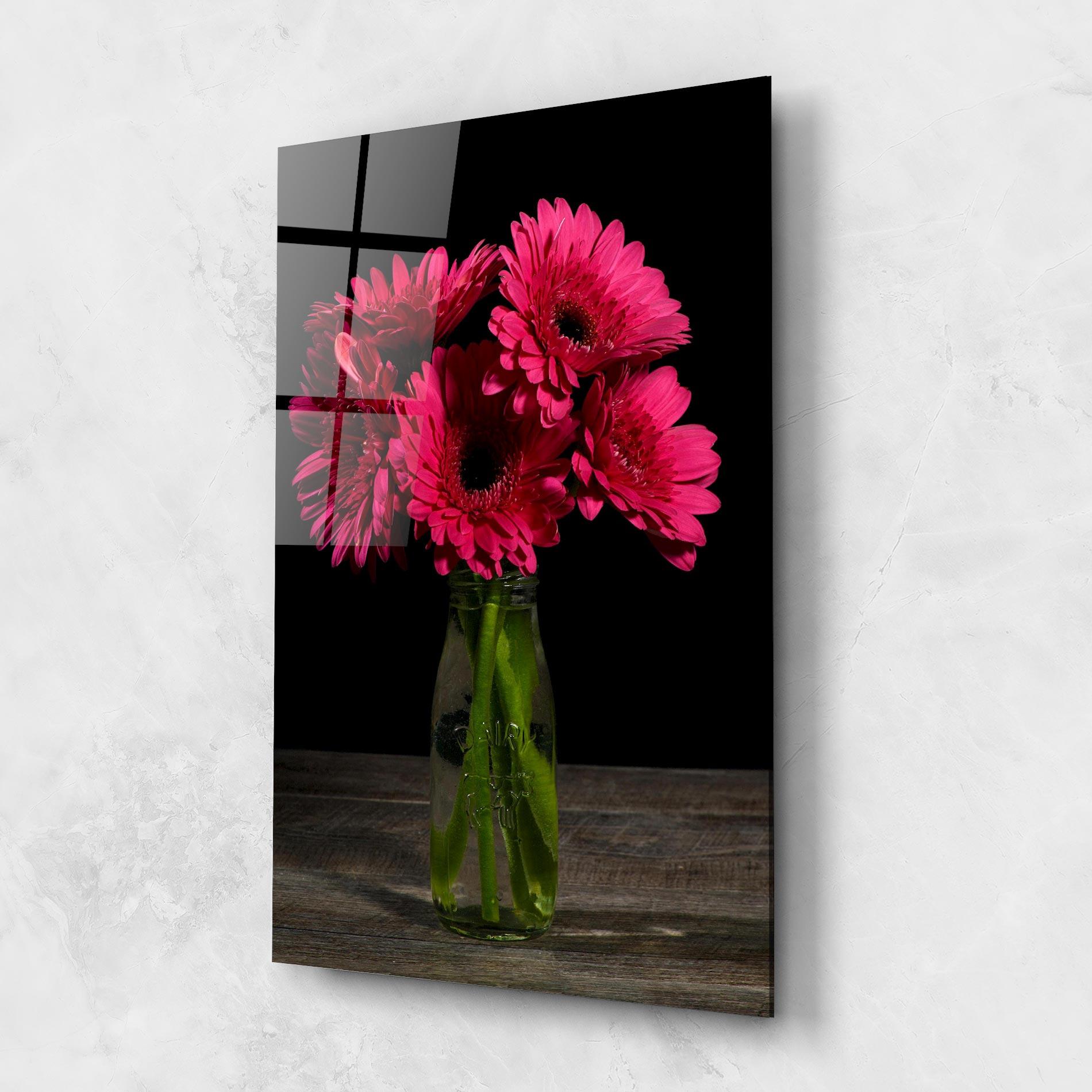Glasbild Vase Strong Pink mockup 1