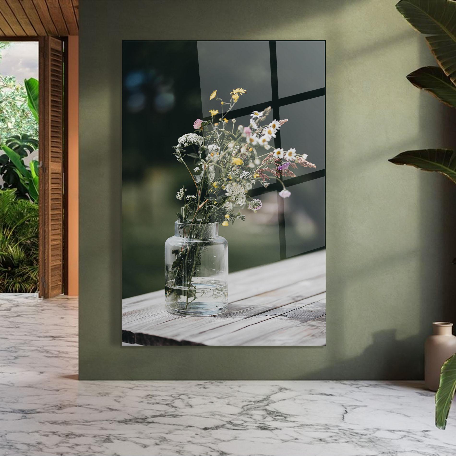 Glasbild Nature Vase Flower mockup 7