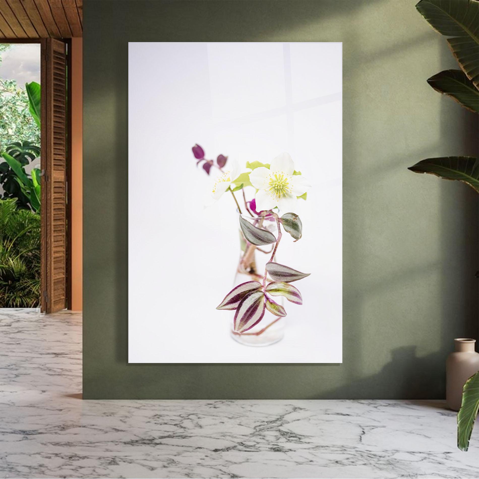 Glasbild Pretty Leaf Vase mockup 7
