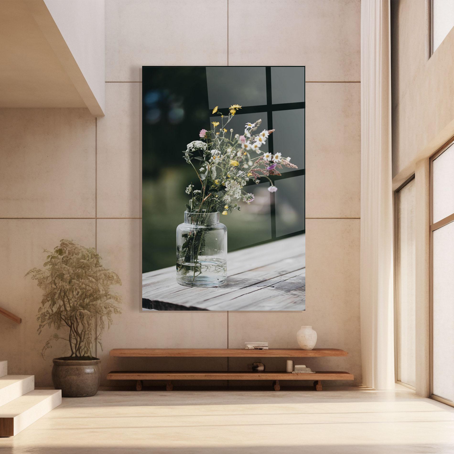 Glasbild Nature Vase Flower mockup 8