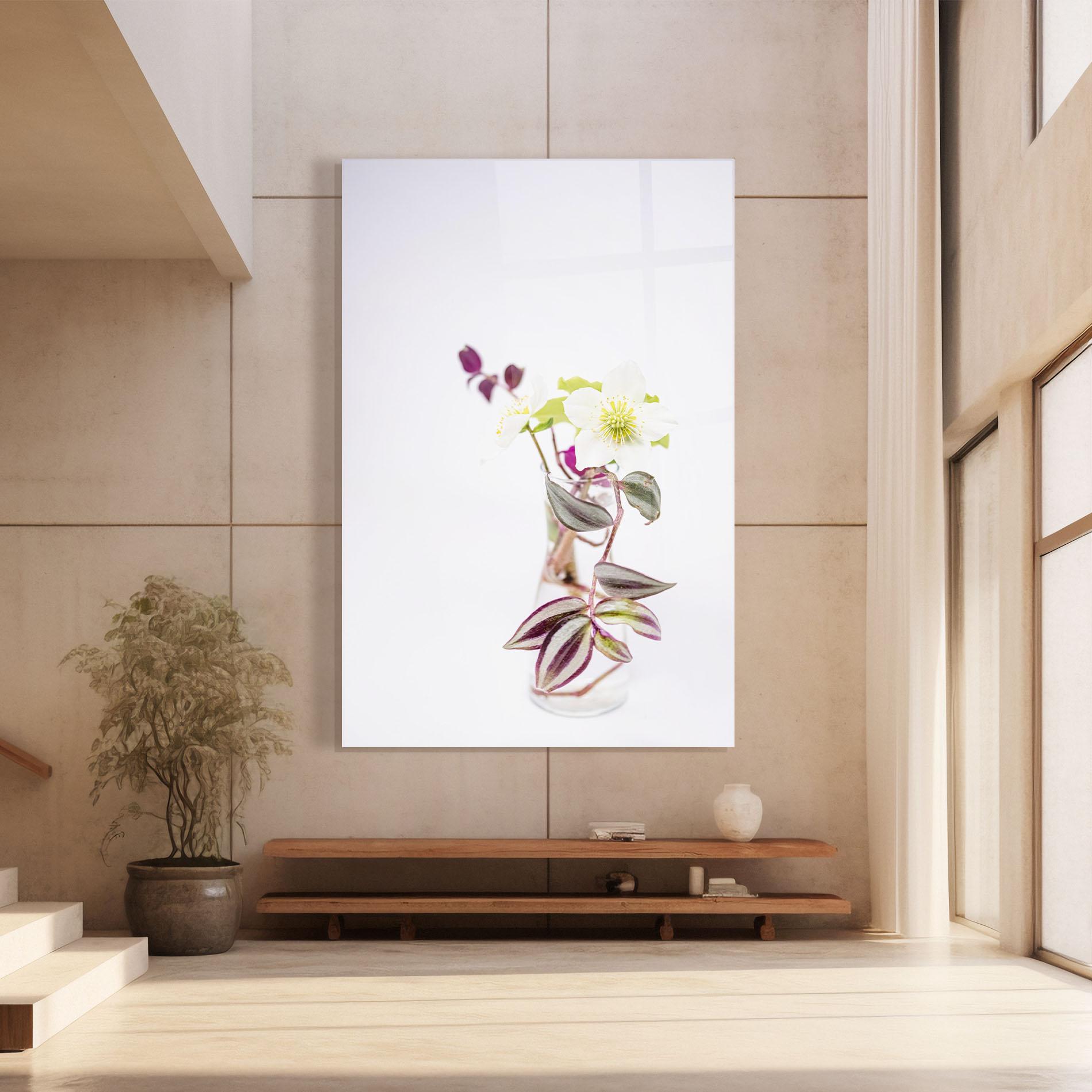 Glasbild Pretty Leaf Vase mockup 8
