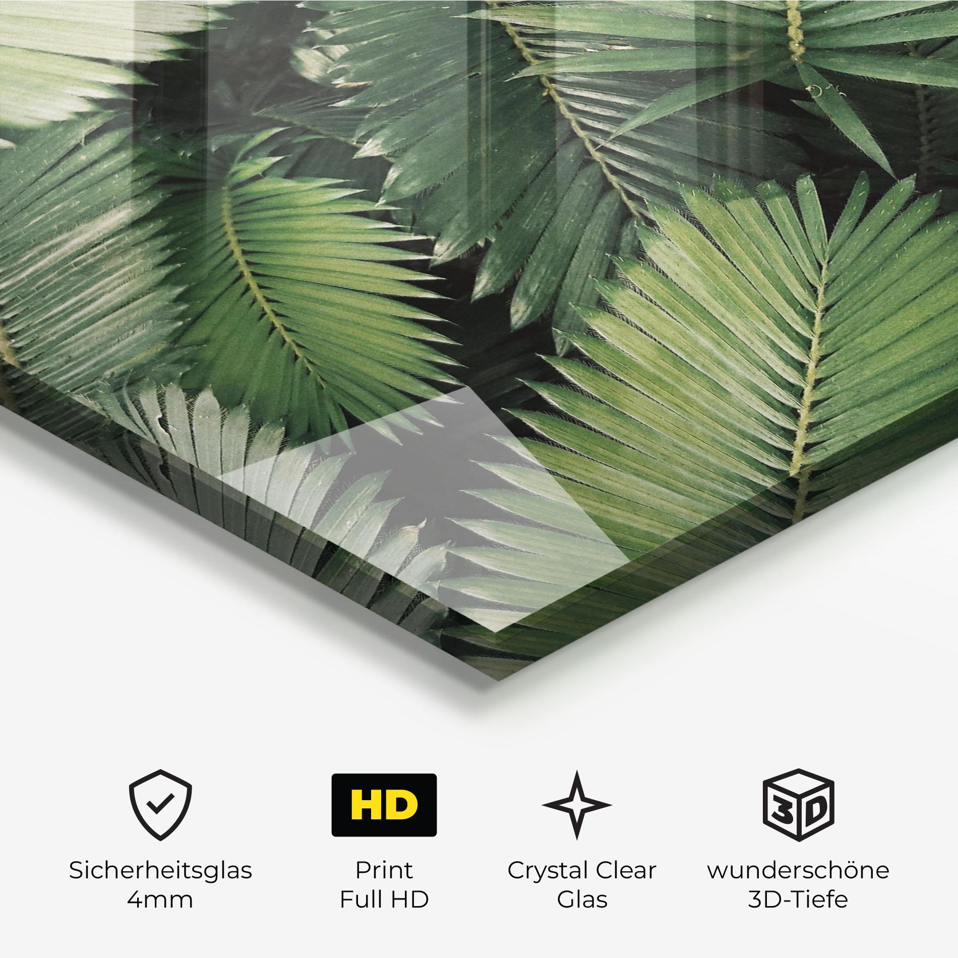 Glasbild Green Leaves mockup 3