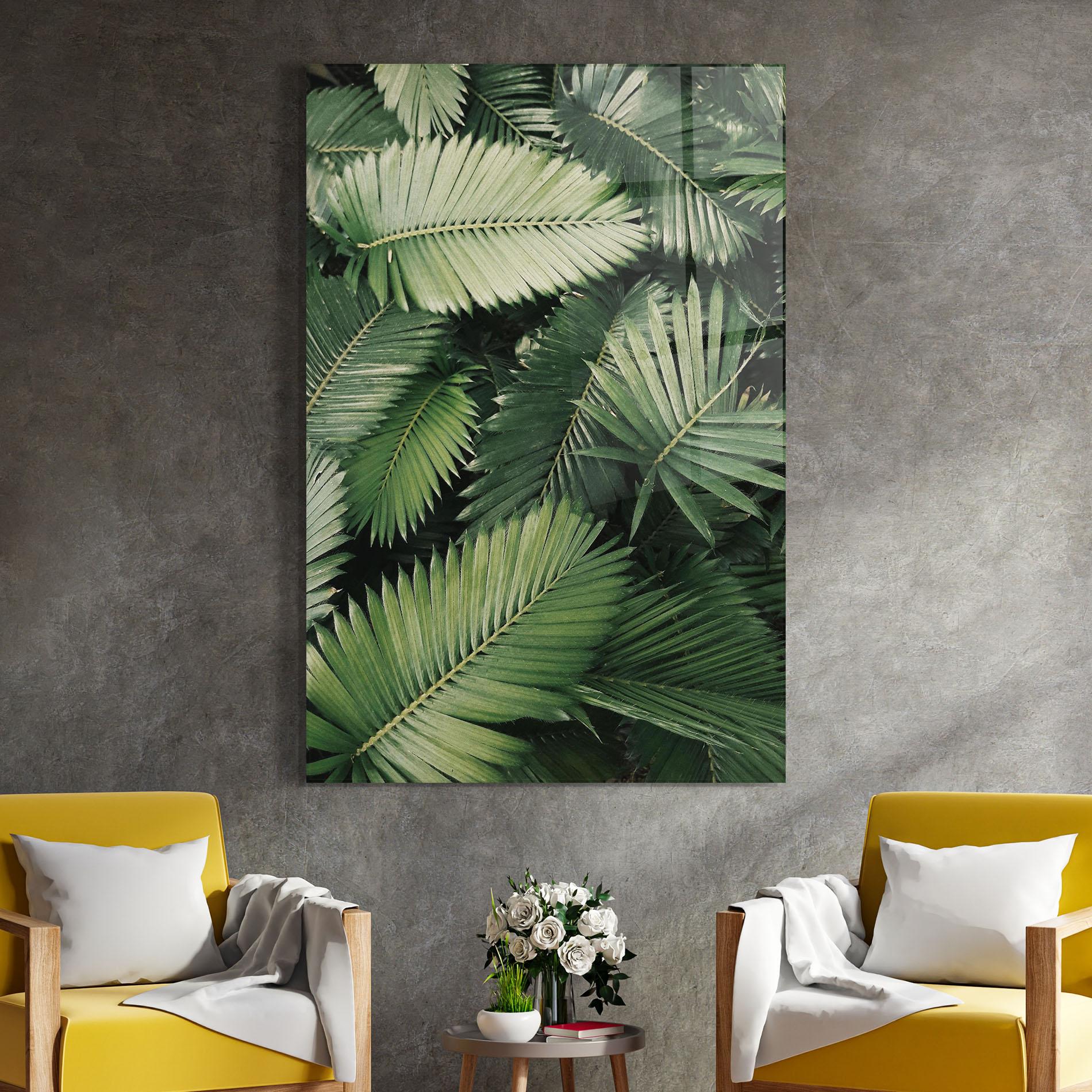 Glasbild Green Leaves mockup 4