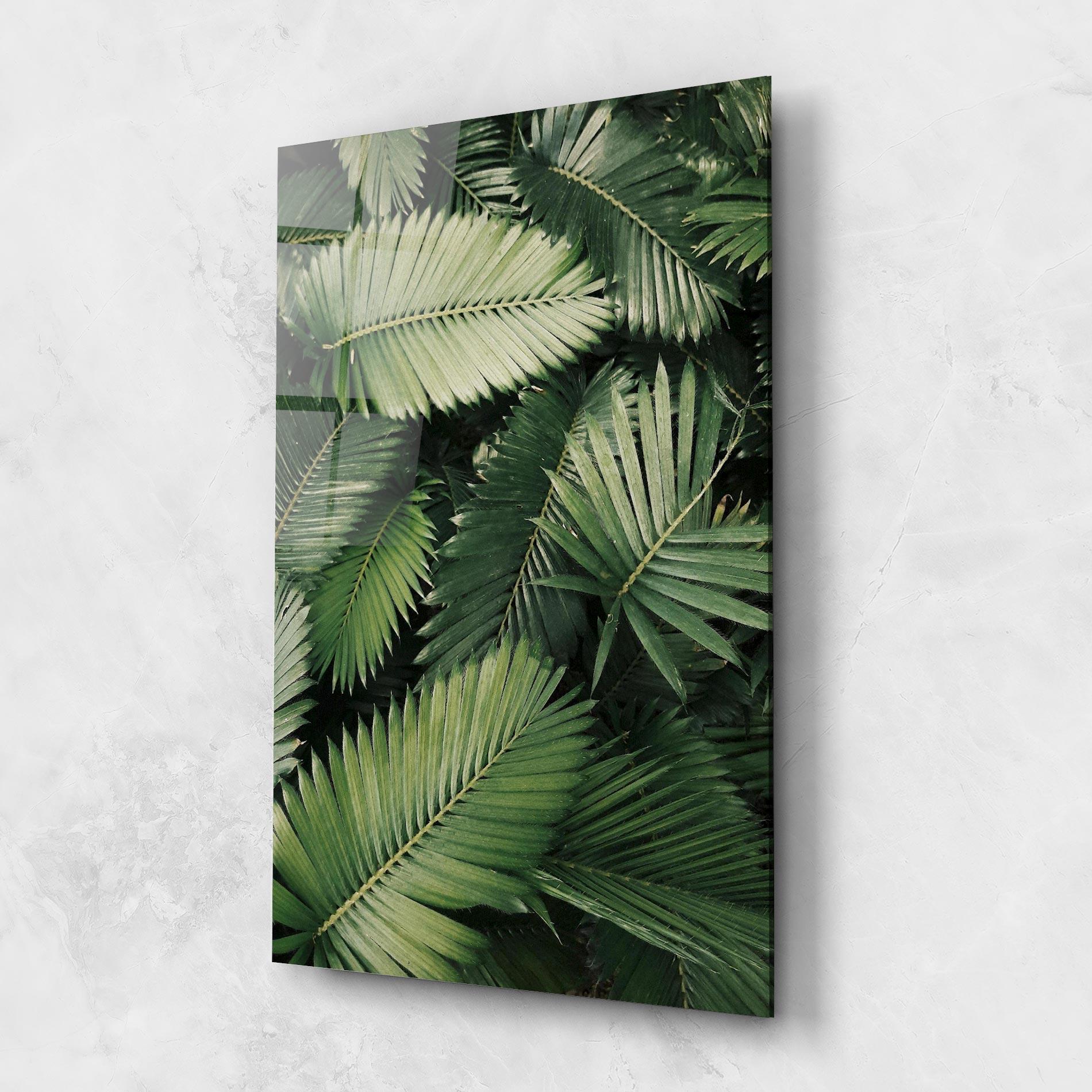 Glasbild Green Leaves mockup 1
