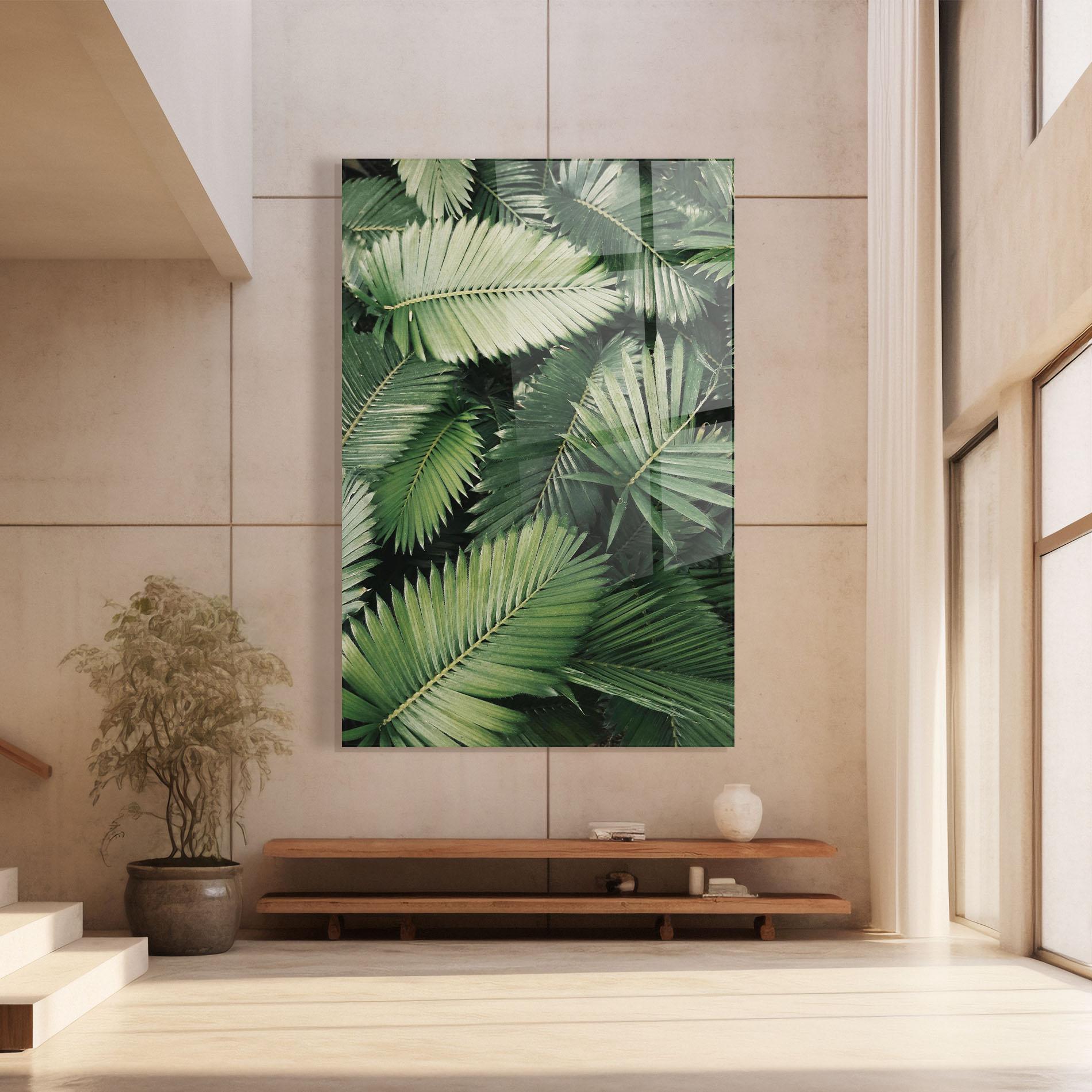 Glasbild Green Leaves mockup 8
