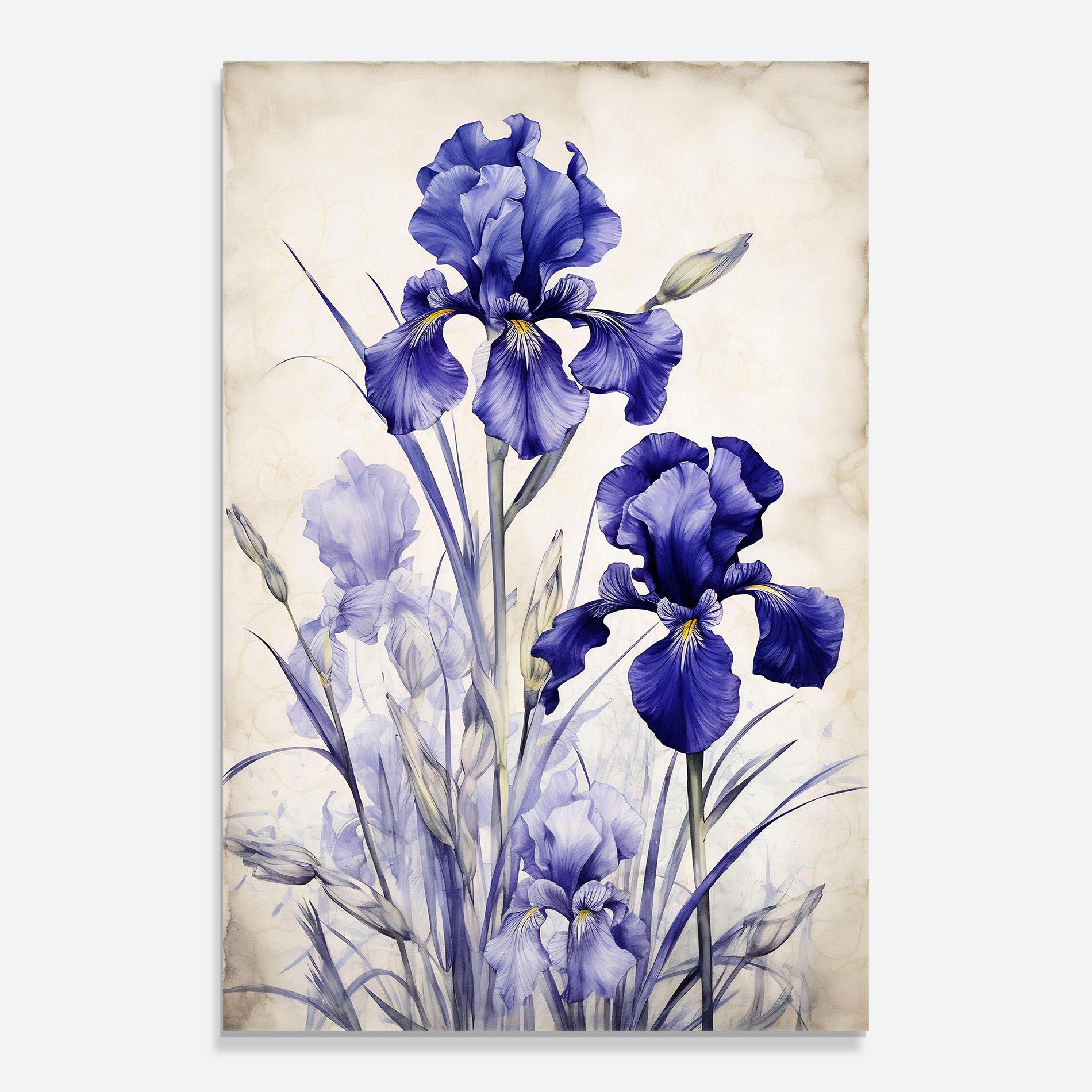 Glasbild Irises Painting mockup 0
