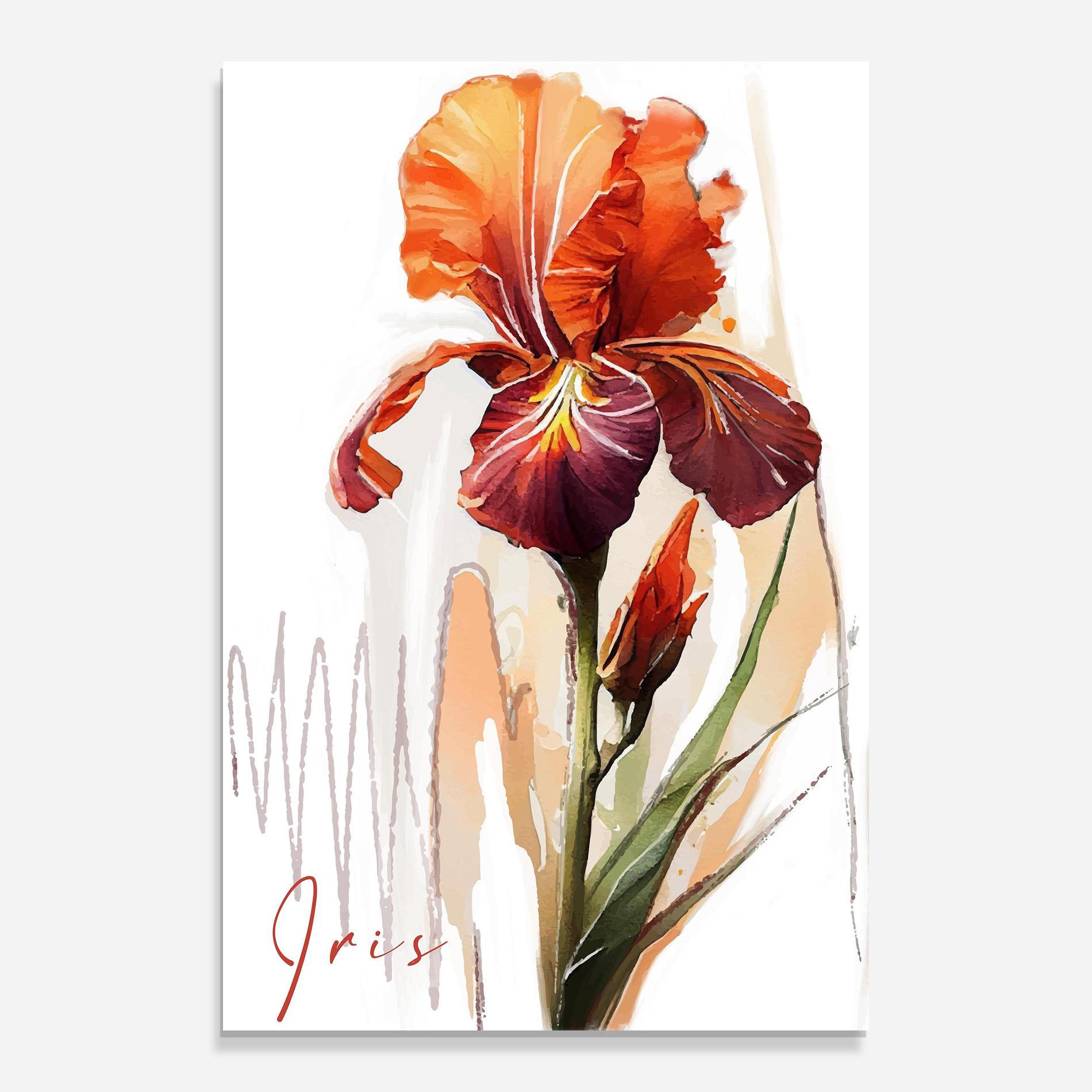 Glasbild Orange Iris mockup 0