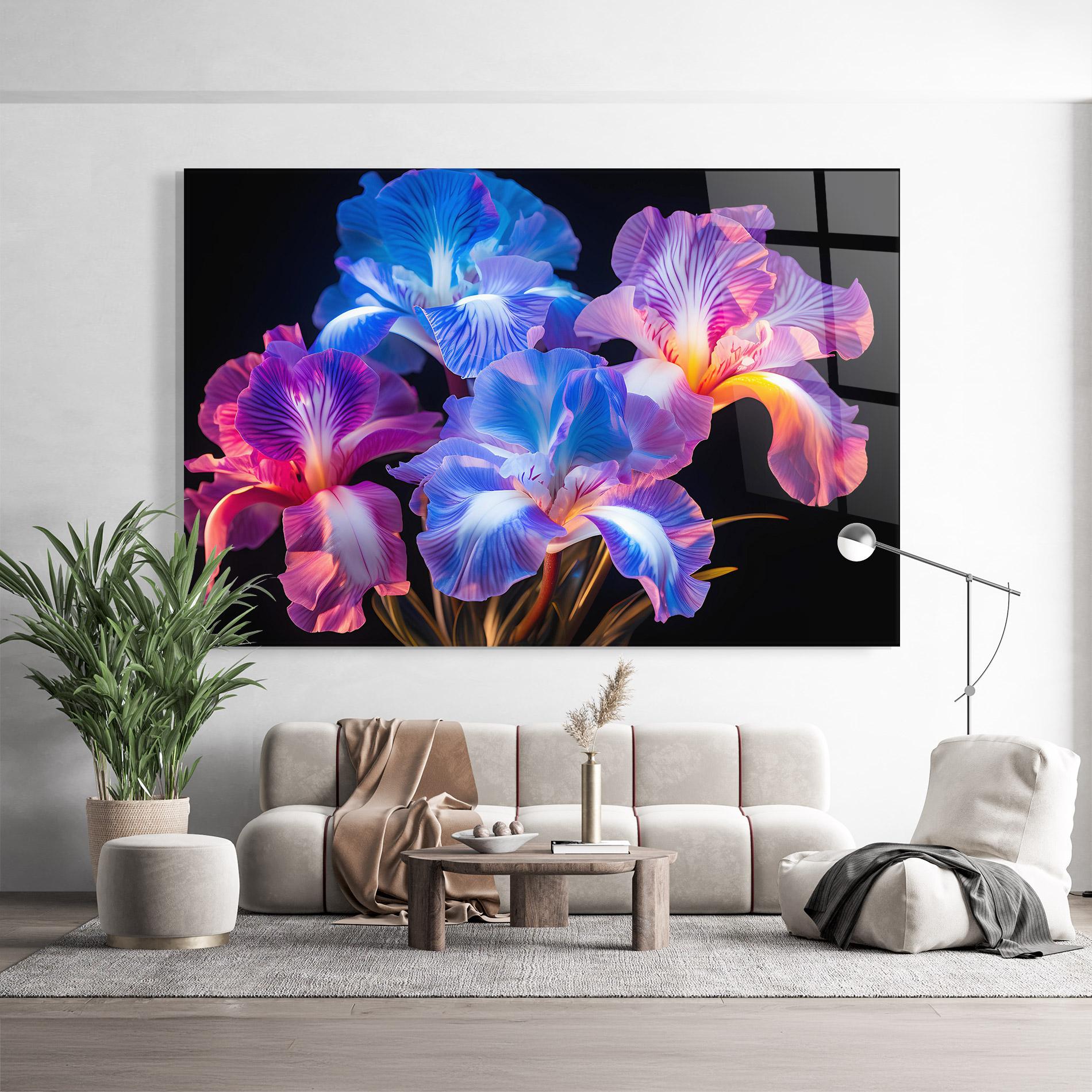 Glasbild Blue Light Iris mockup 9