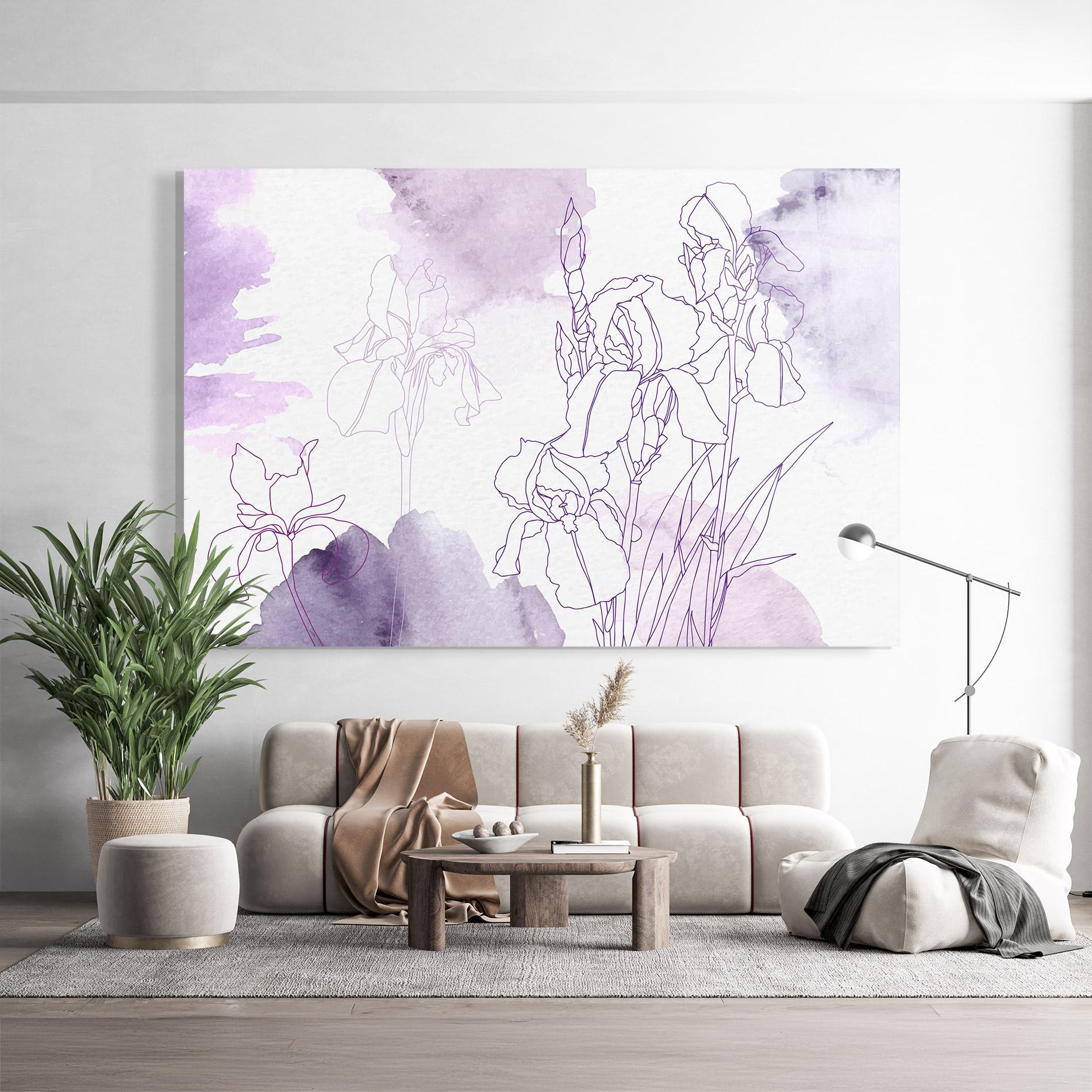 Glasbild Iris Purple Watercolor mockup 9