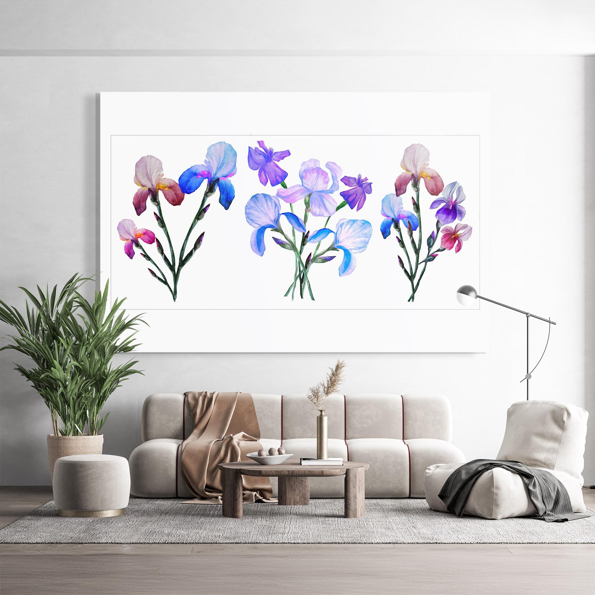 Glasbild Iris Set mockup 9