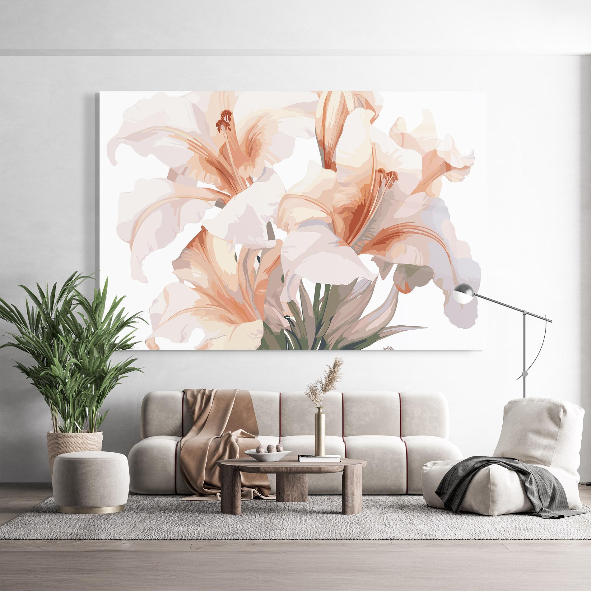 Glasbild Light Orange Iris mockup 9