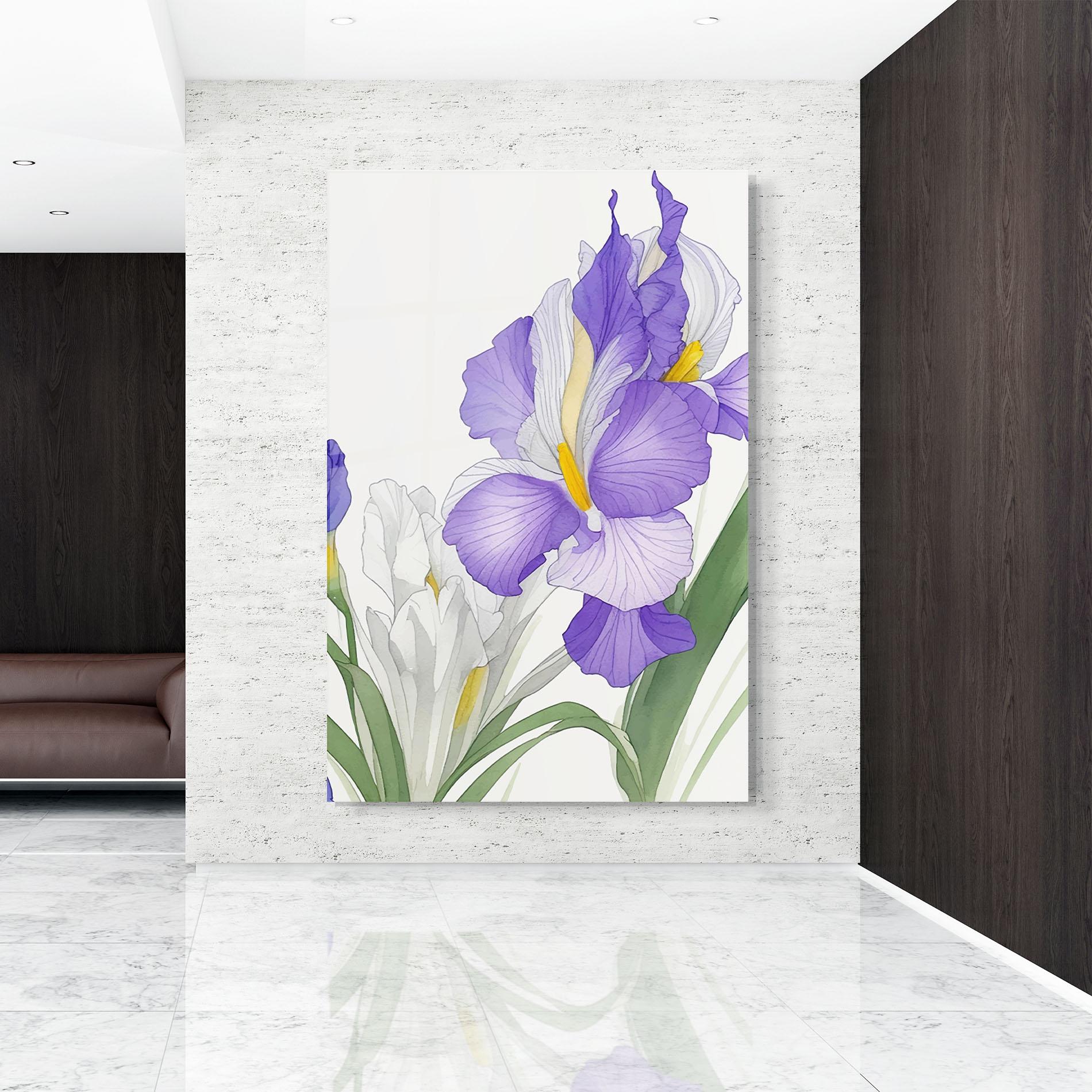 Glasbild Irirs Hand Drawn mockup 9