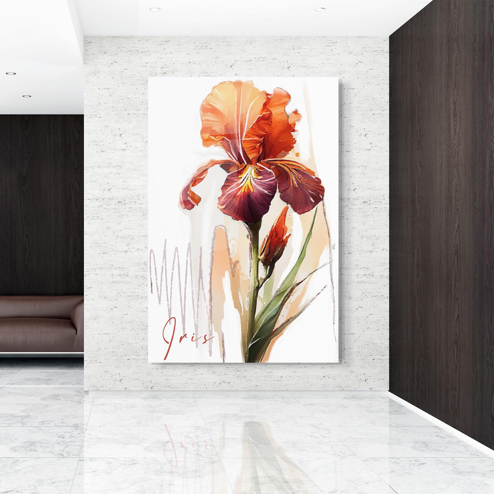 Glasbild Orange Iris mockup 9