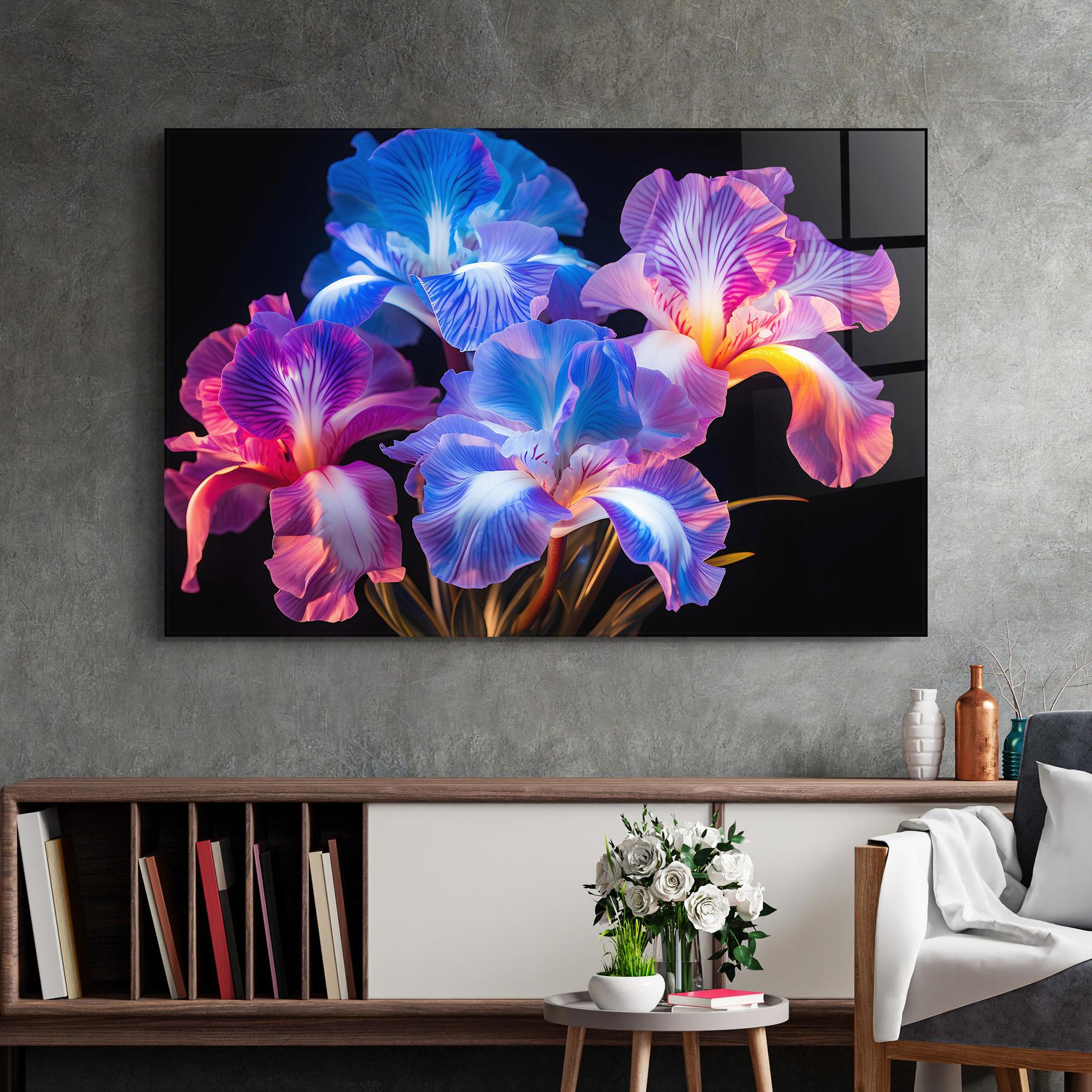 Glasbild Blue Light Iris mockup 2