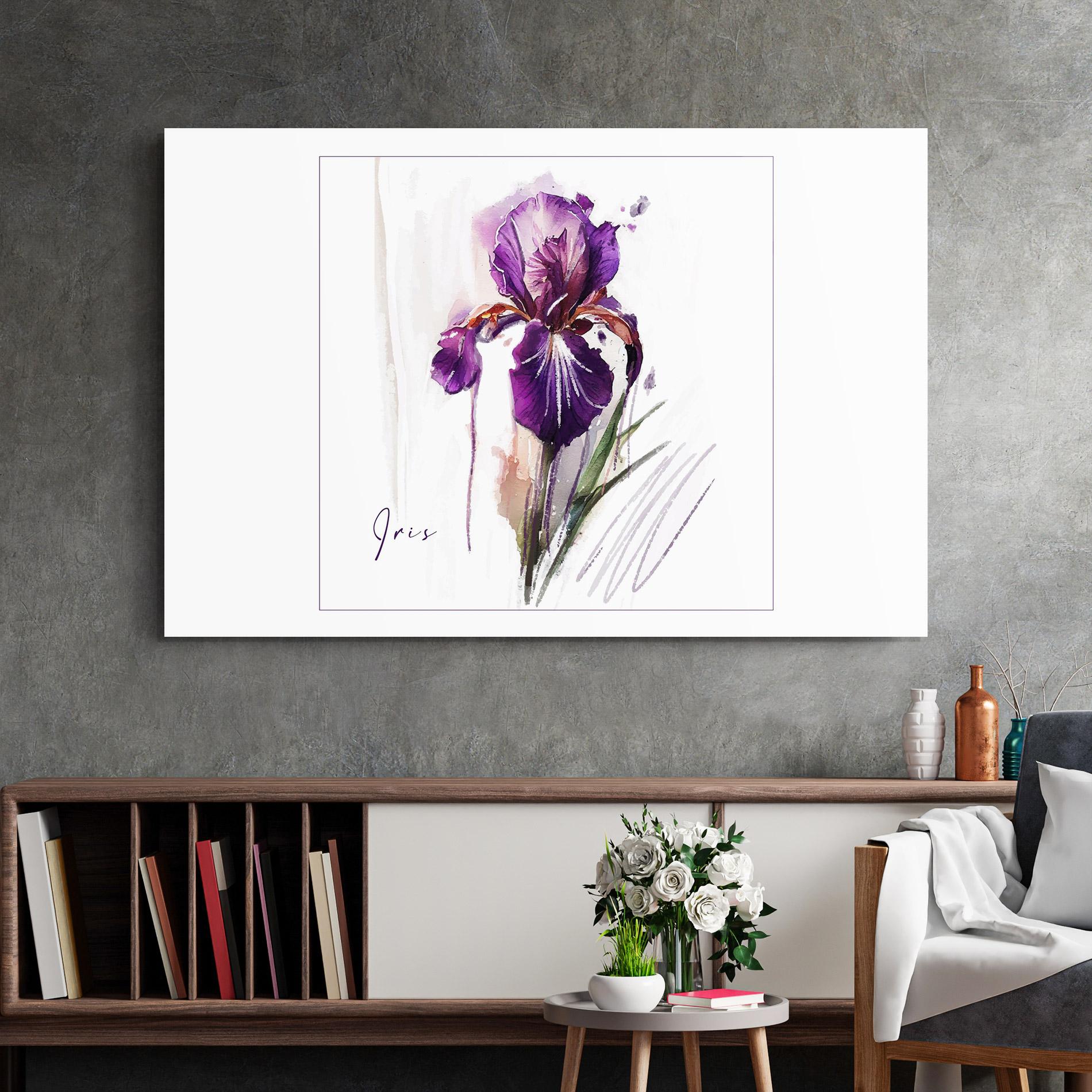 Glasbild Iris Art mockup 2