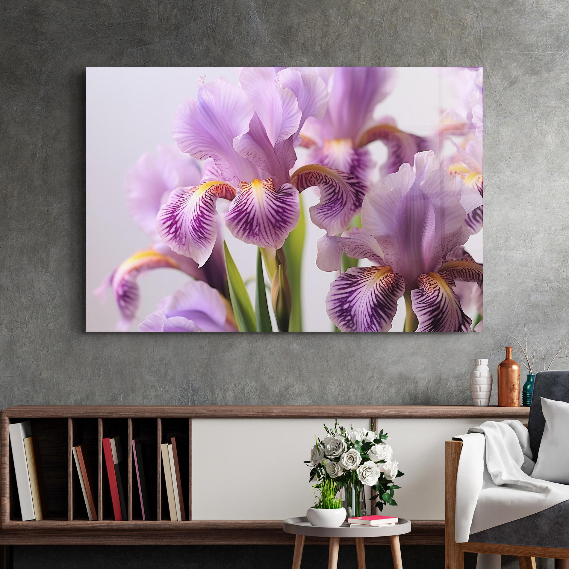 Glasbild Iris In Vase mockup 2