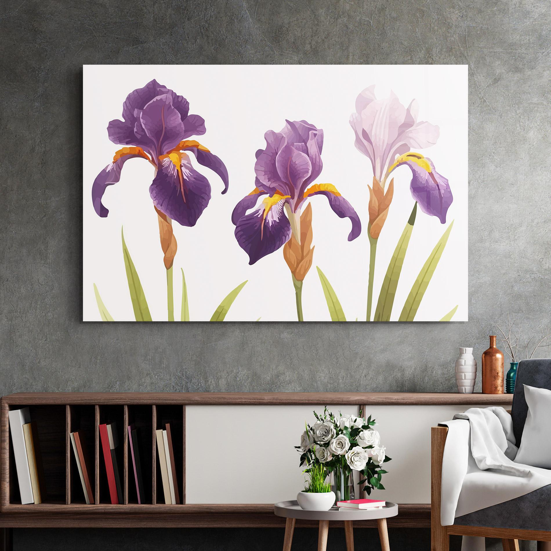 Glasbild Iris Leaf mockup 2