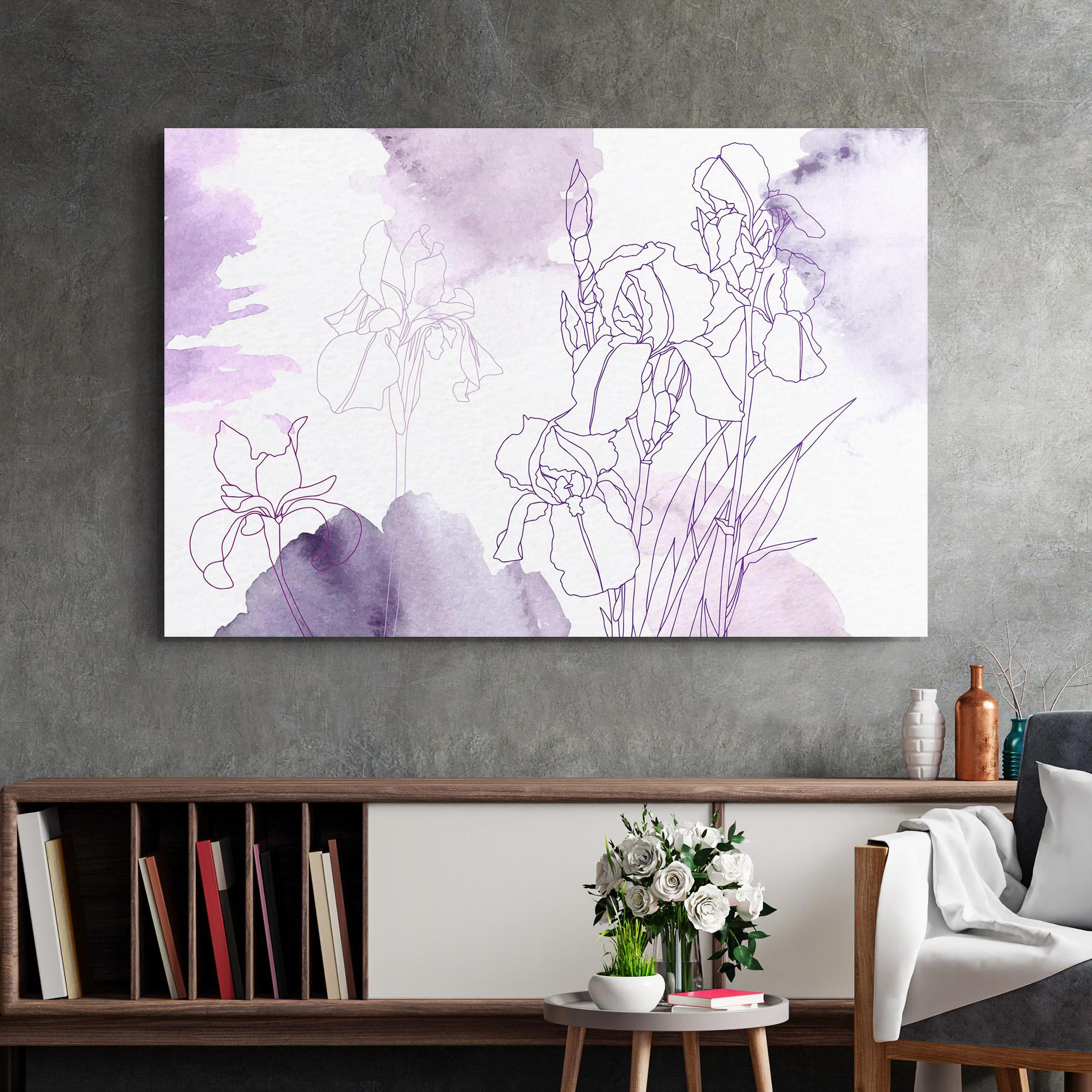 Glasbild Iris Purple Watercolor mockup 2