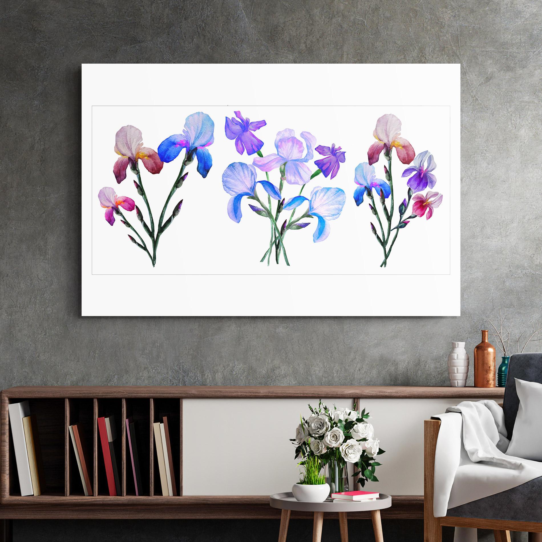 Glasbild Iris Set mockup 2